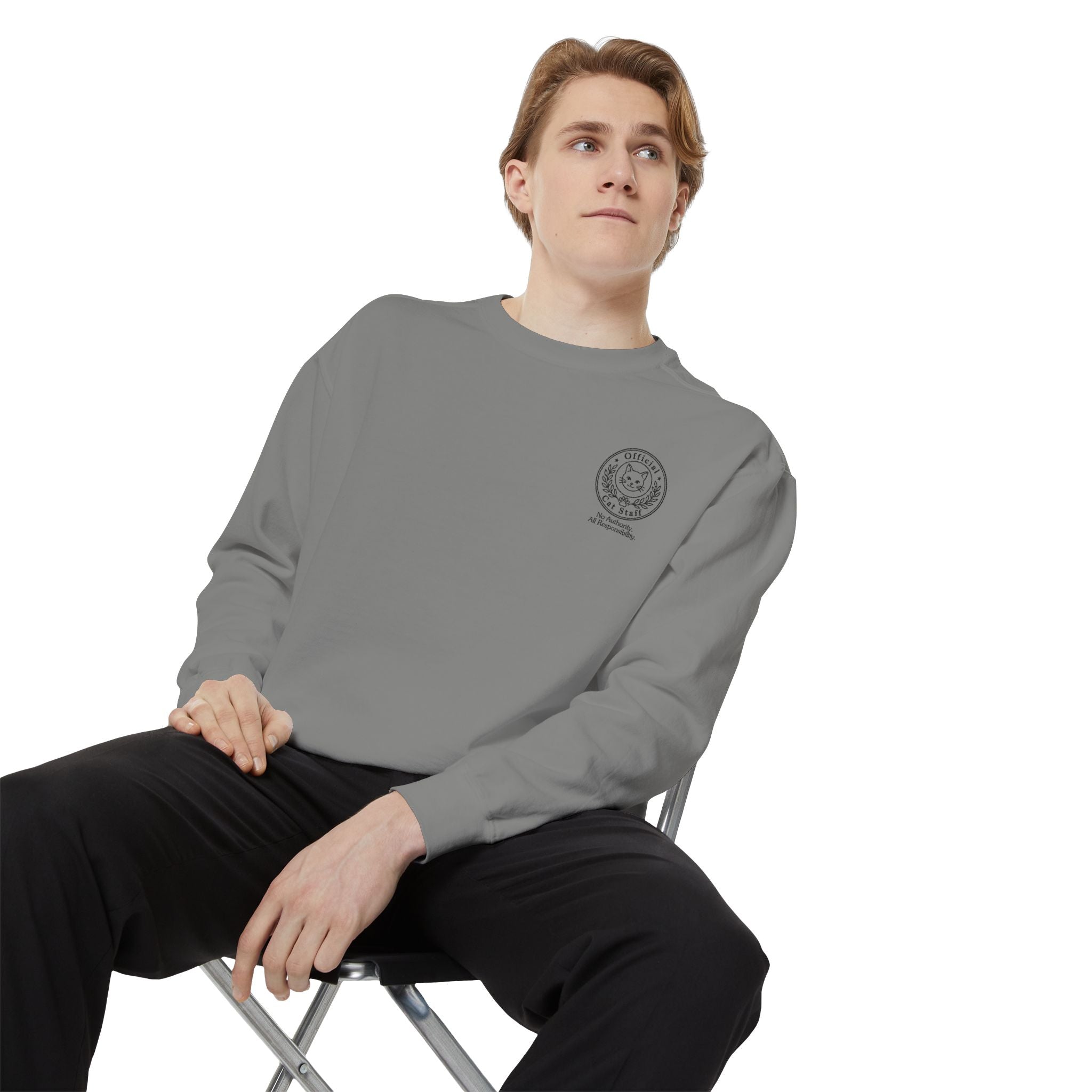 Official Cat Staff Embroidered Relaxed-Fit Sweatshirt
