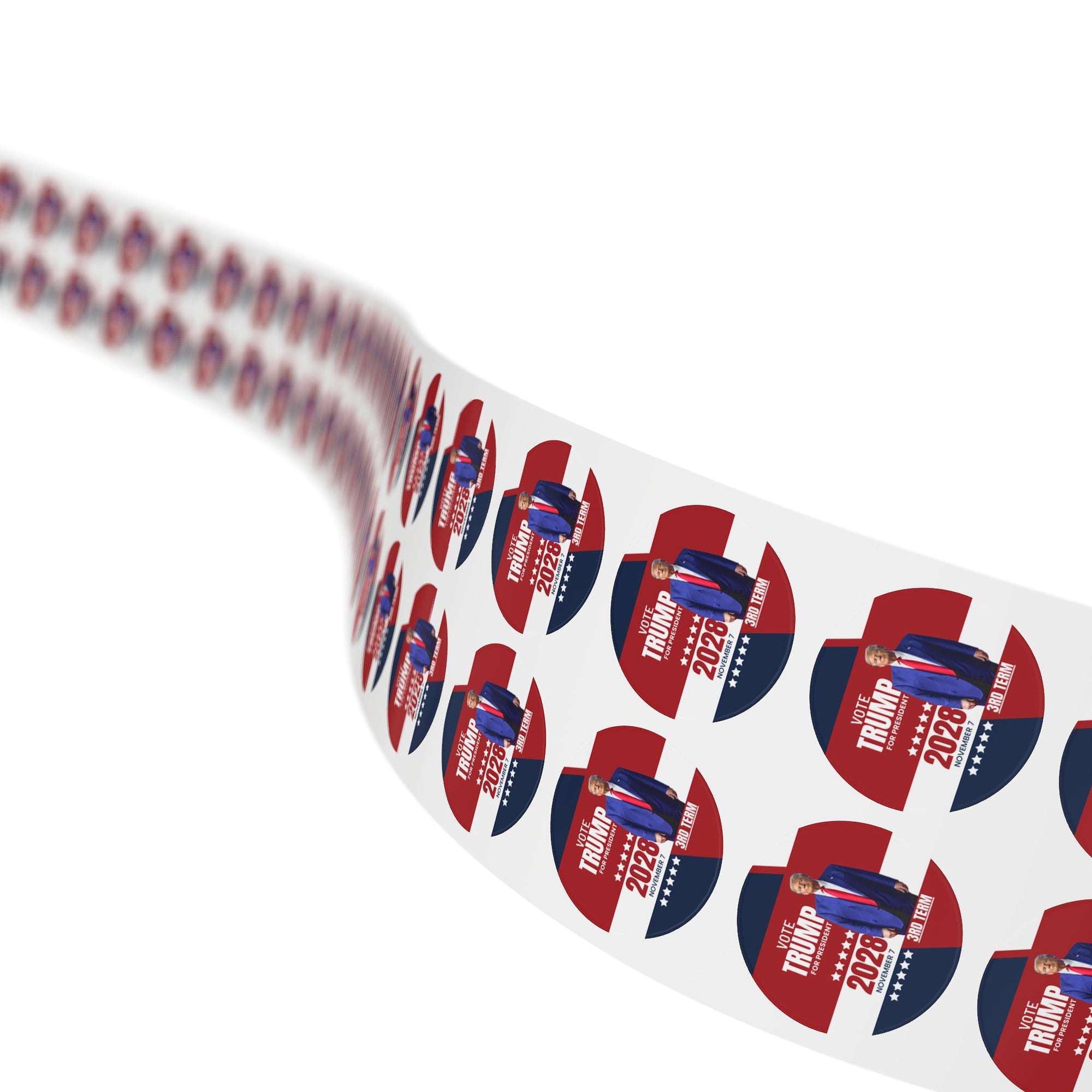 Vote Trump 2028 Round Sticker Rolls - Bold Political Campaign Labels
