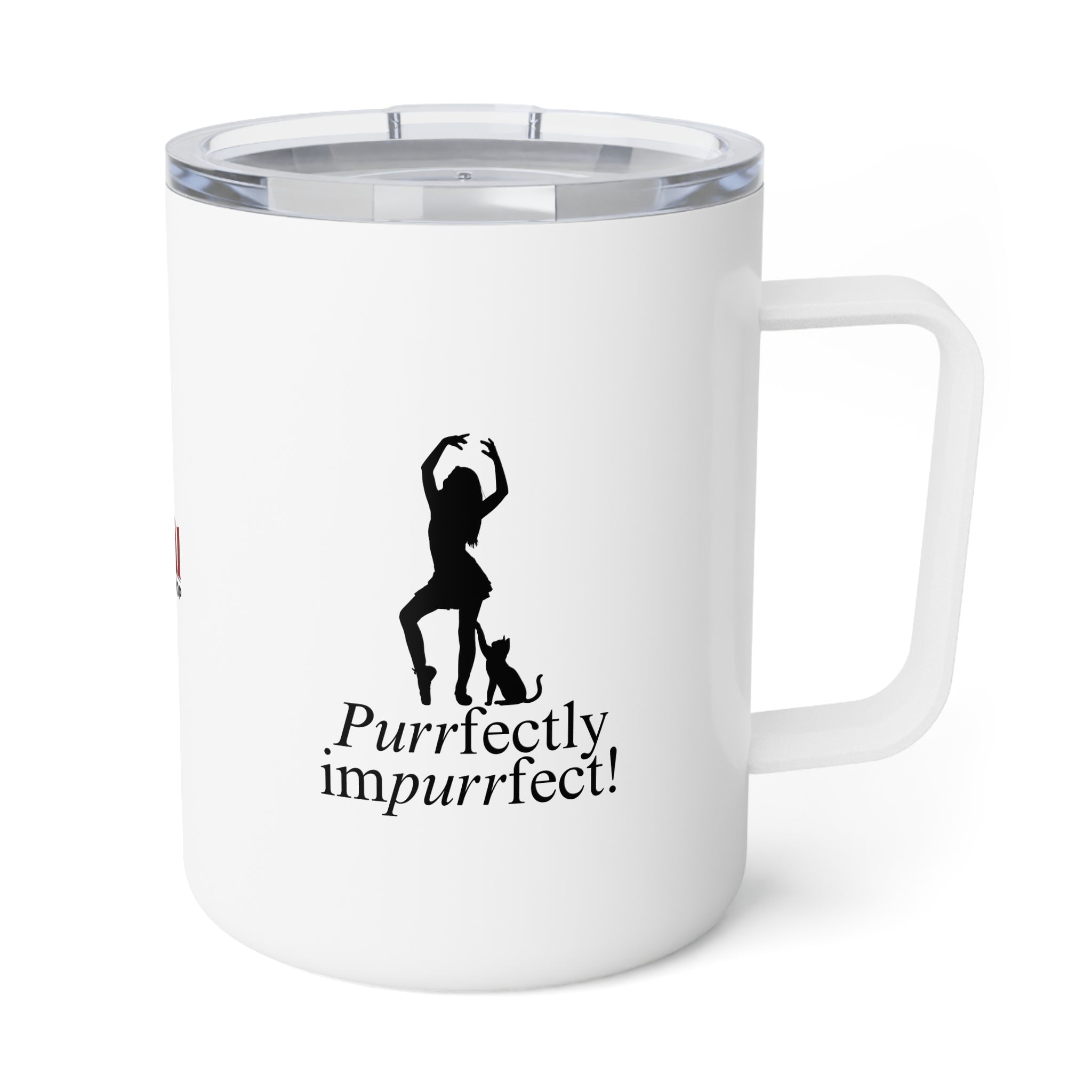 Photo depicting the ​Purrfectly Impurrfect Insulated Coffee Mug, 10oz from EpiAl's Shop.