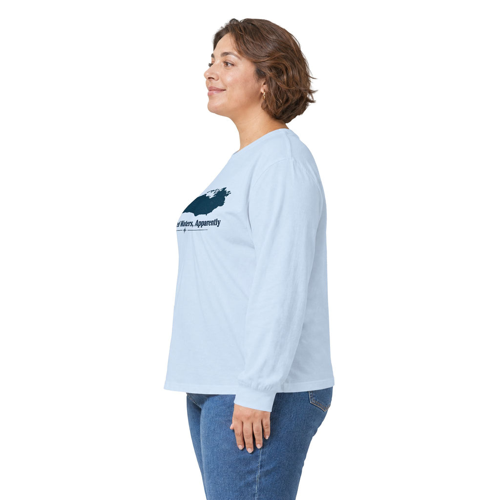 Uncharted Waters, Apparently Long Sleeve Tee | Lake Ontario Humor Shirt