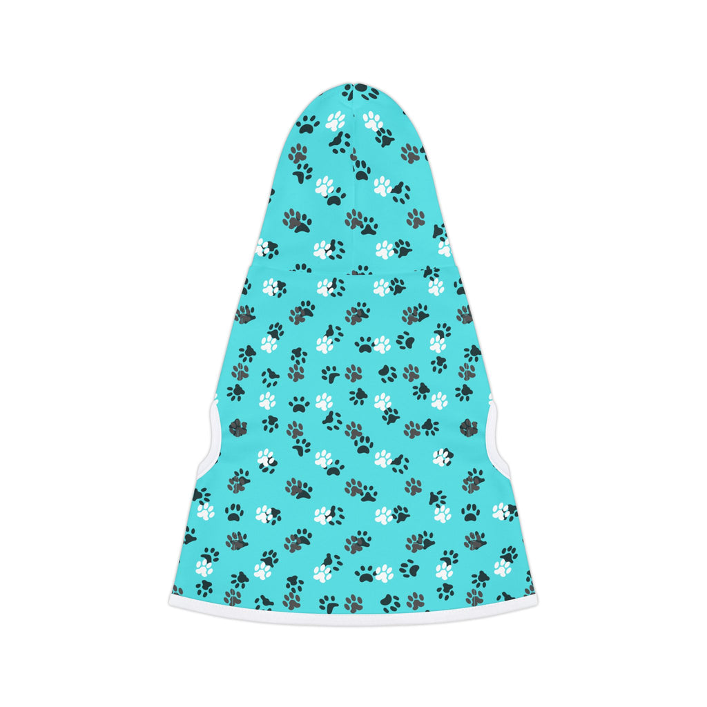Teal Paw Prints Pet Hoodie