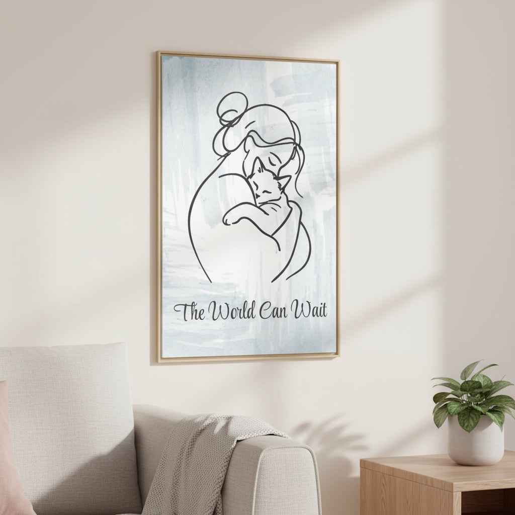 The World Can Wait Cat Canvas Print