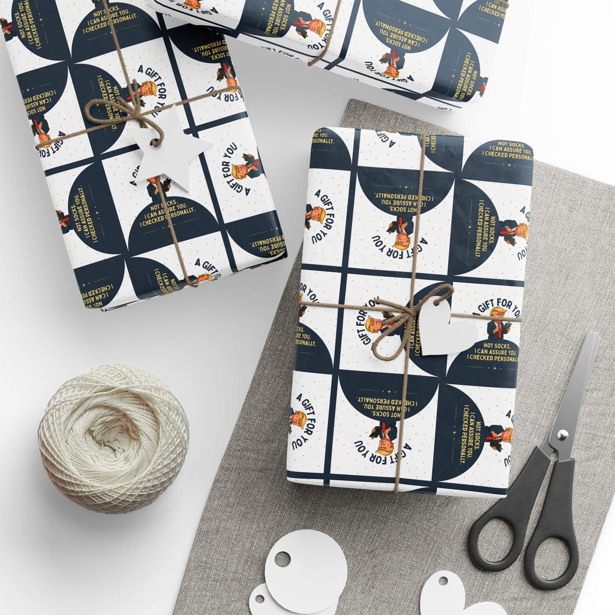 “Not Socks” Wrapping Paper — Political Parody Gift Wrap