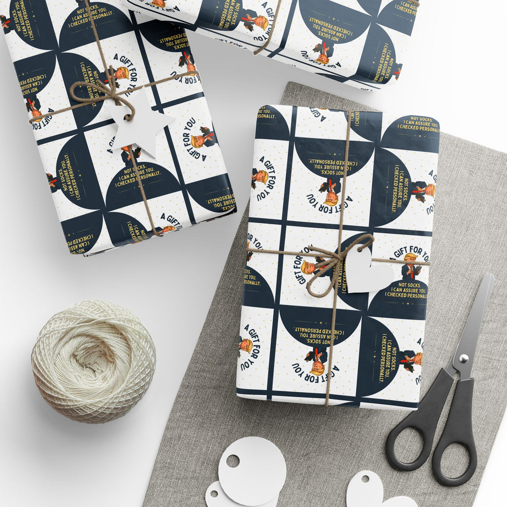 “Not Socks” Wrapping Paper — Political Parody Gift Wrap