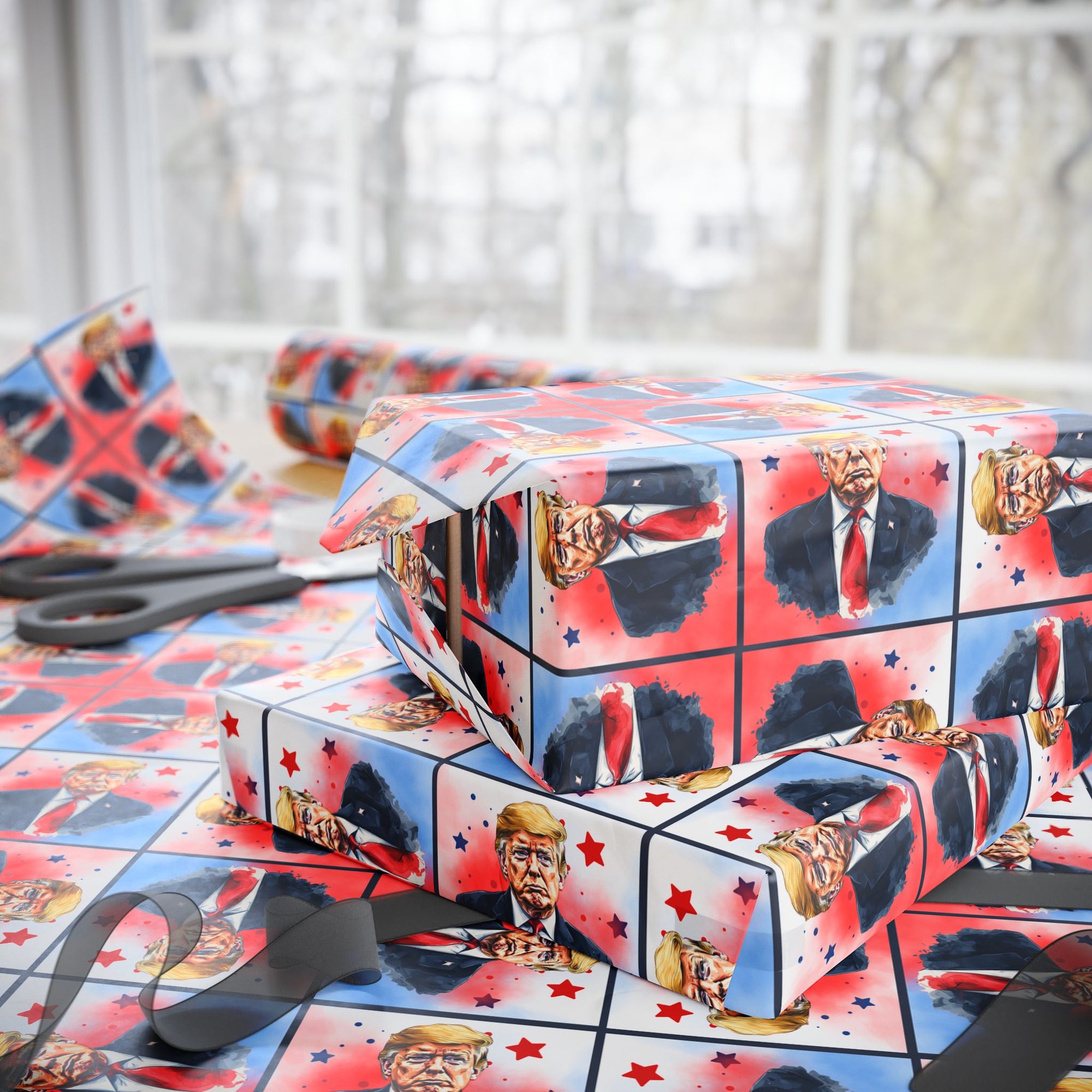 Stars & Trump Wrapping Paper, All Purpose