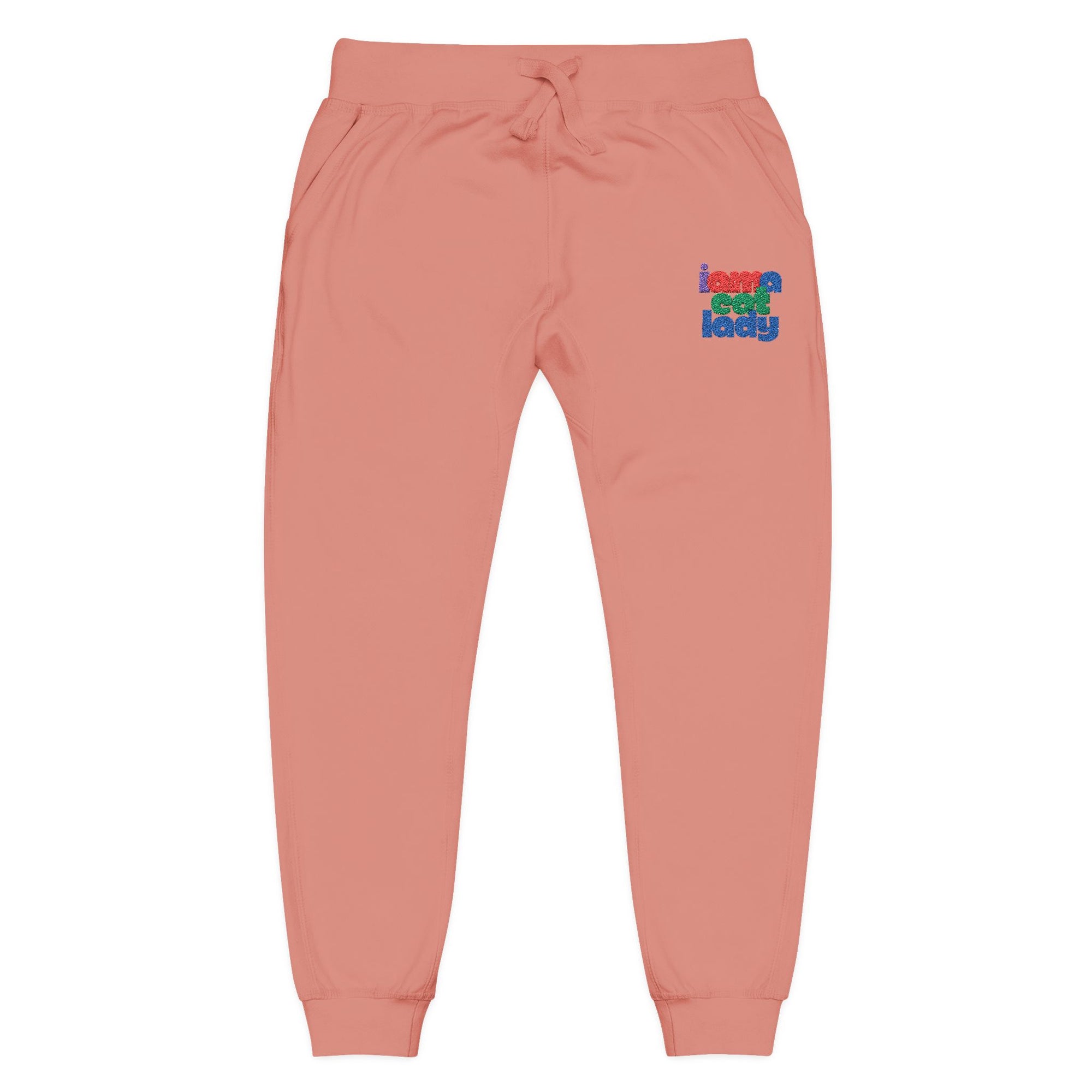 Cozy Embroidered Unisex Fleece Sweatpants for Relaxation