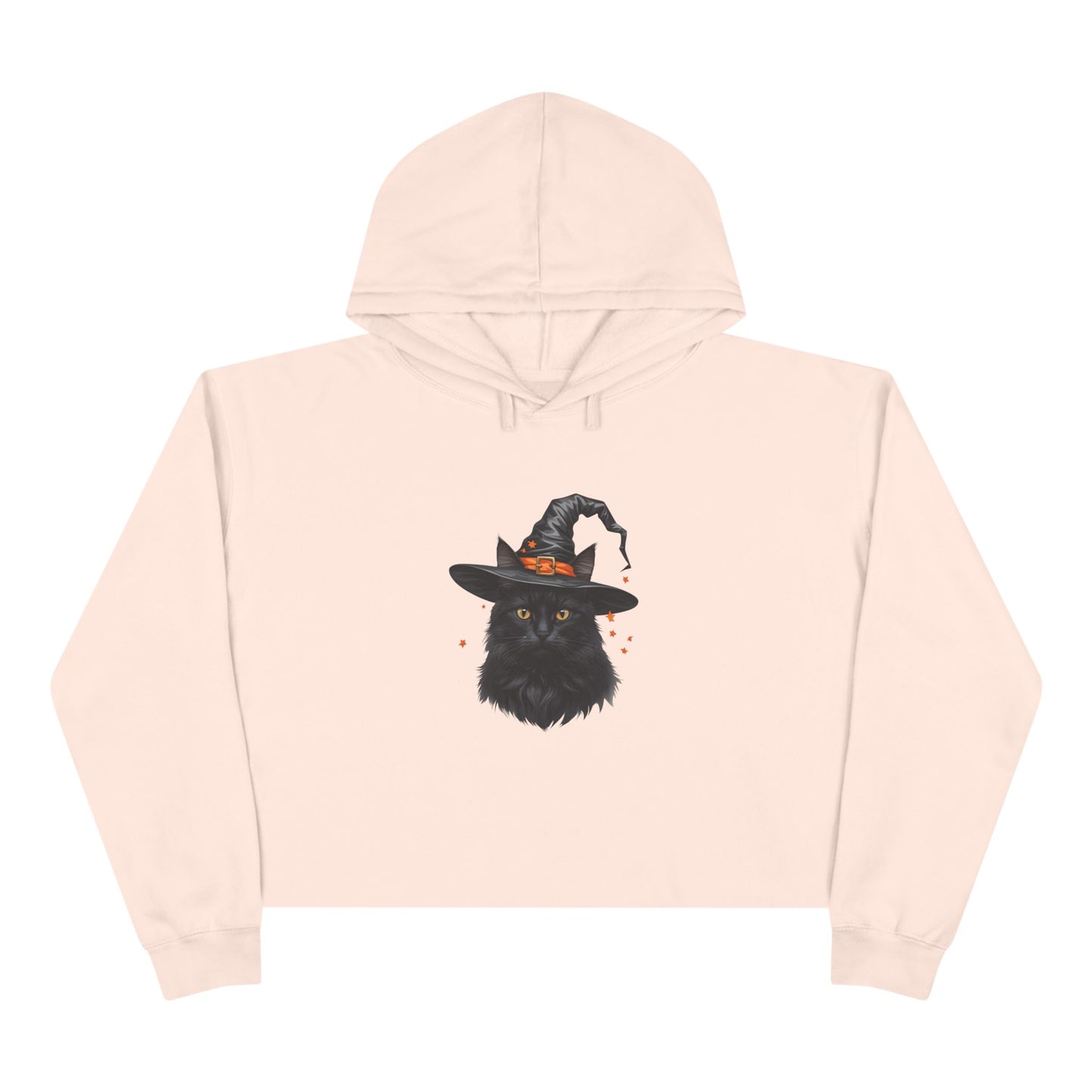 Spooky Cat Crop Hoodie for Women