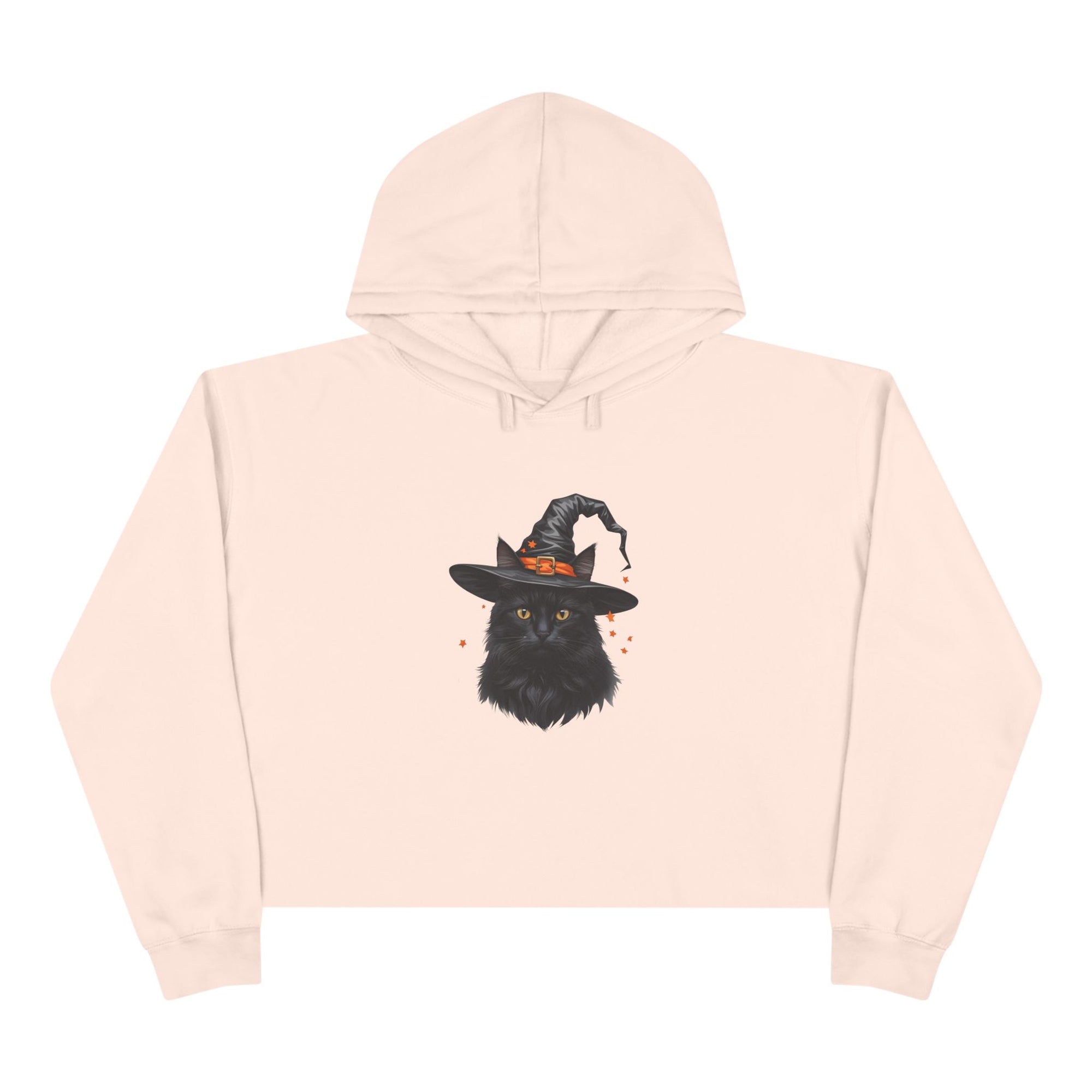 Spooky Cat Crop Hoodie for Women