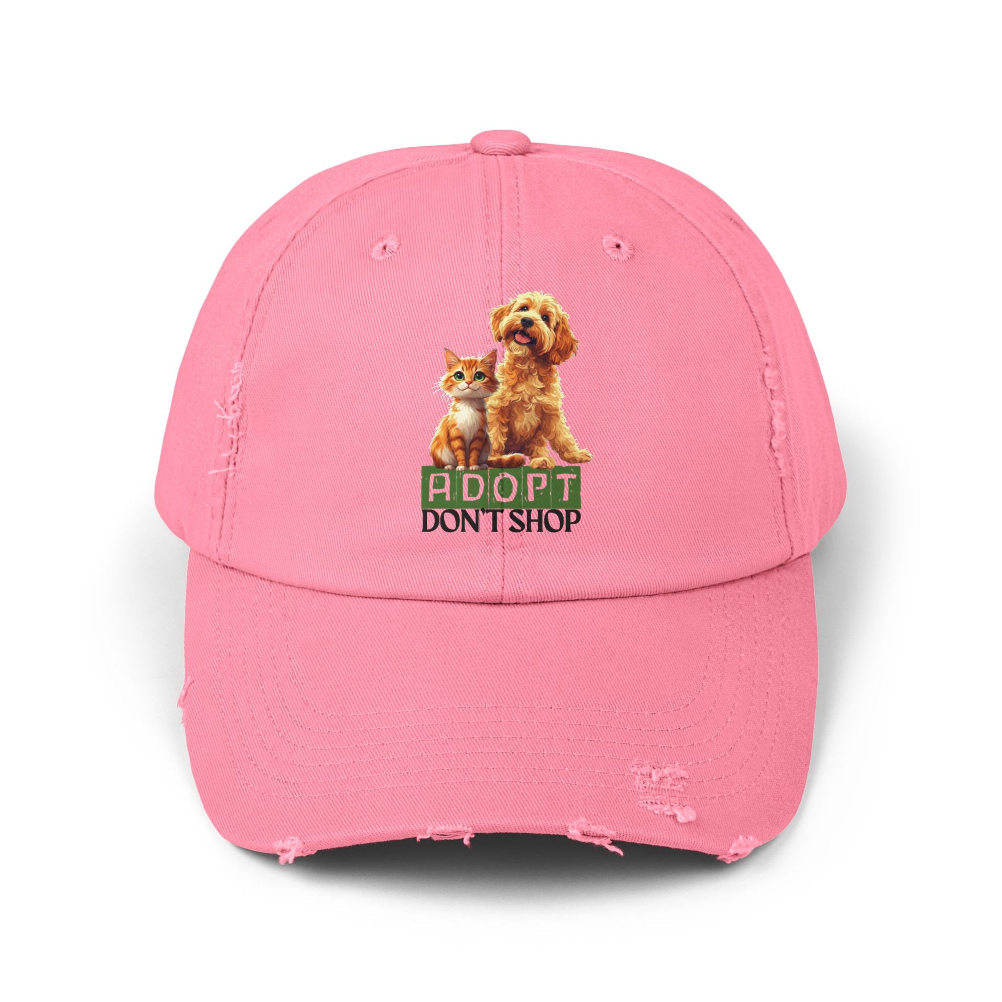Adopt Don't Shop Distressed Cap, Pet Lover Hat