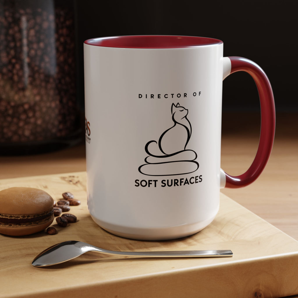 Director of Soft Surfaces Cat Mug | Funny Cat Lover Coffee Cup (11oz/15oz)