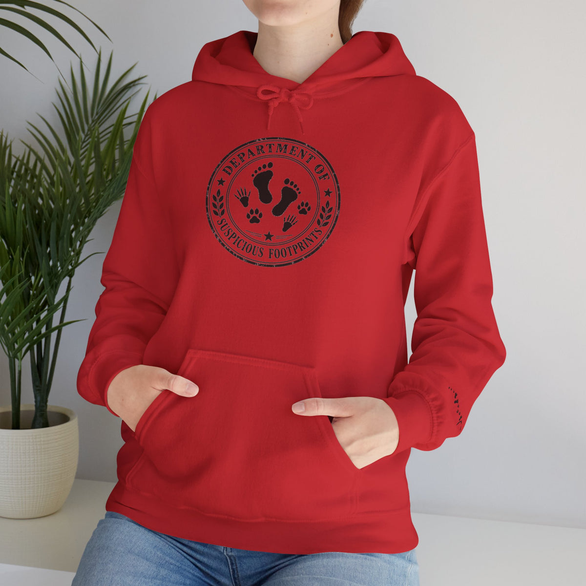 Department of Suspicious Footprints Hoodie | Bigfoot, Raccoon & Cat Cryptid Sweatshirt