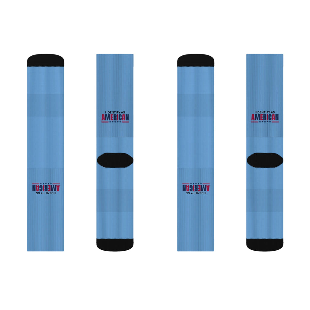 Identifies as American Sublimation Socks Printify