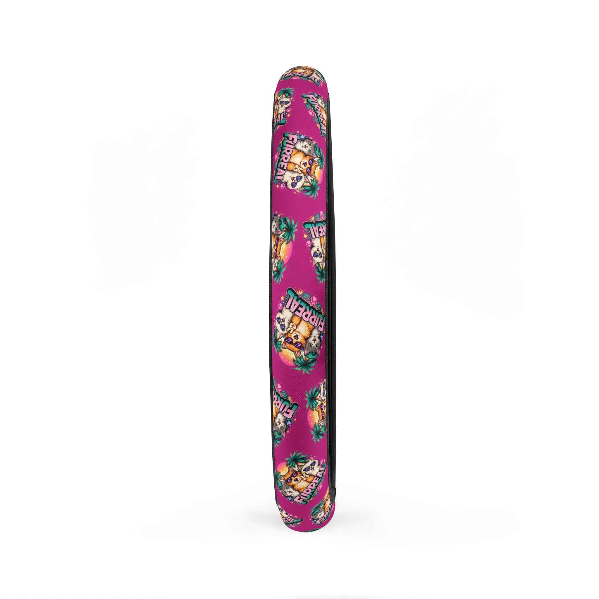Furreal Retro Cat Steering Wheel Cover | Bold Pink Tropical Drive Upgrade