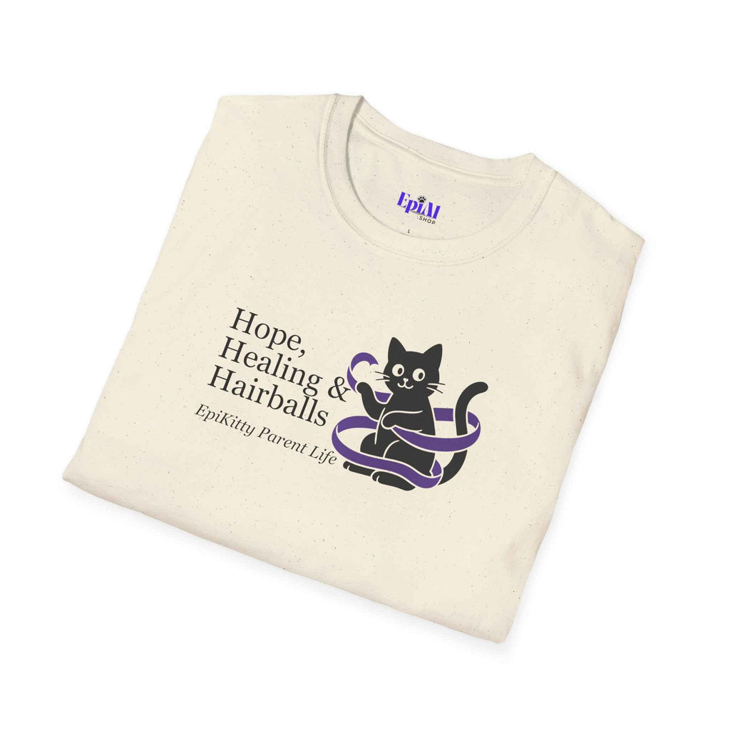Hope, Healing & Hairballs Cat T-Shirt – Epikitty Parent Awareness Tee
