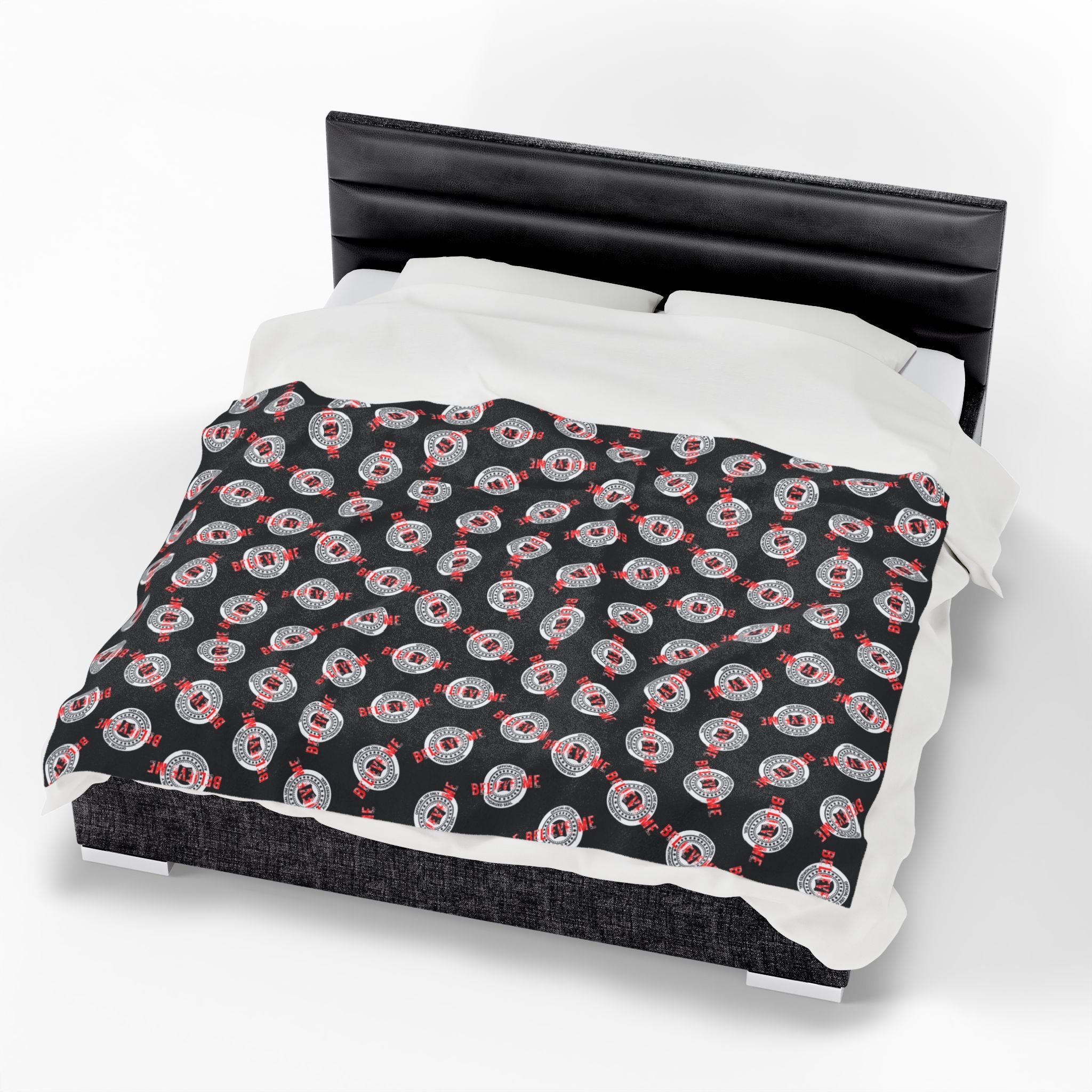 “Believe Me” Official Seal Velveteen Blanket – Political Parody Throw