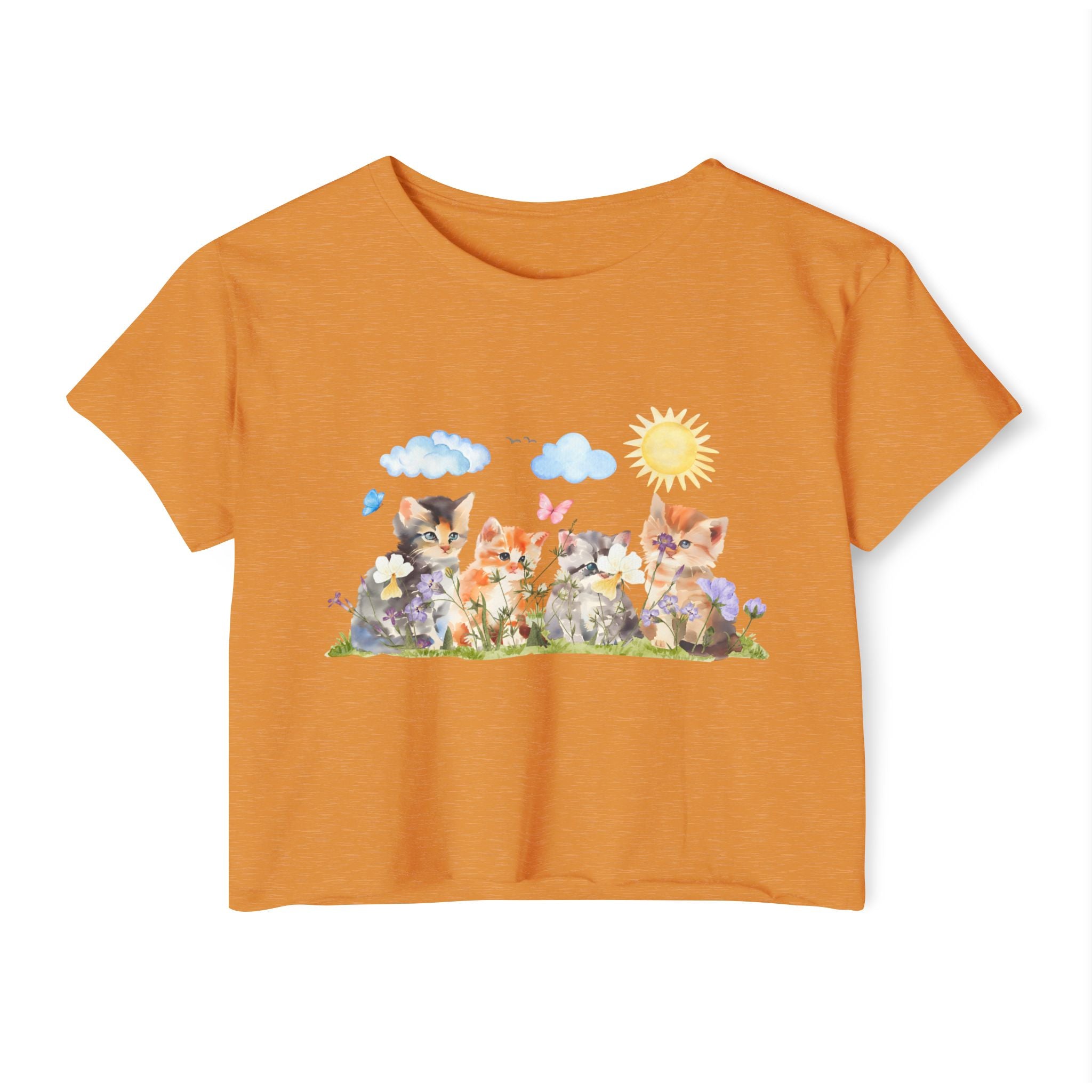 Whiskers in Bloom Watercolor Crop Top