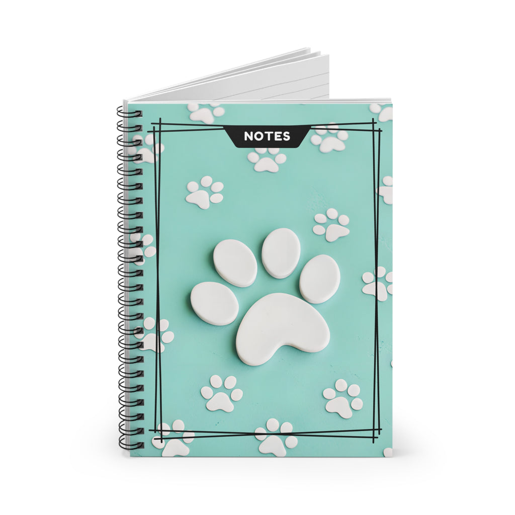 3D Cat Paw Spiral Notebook for Students or Cat Lovers