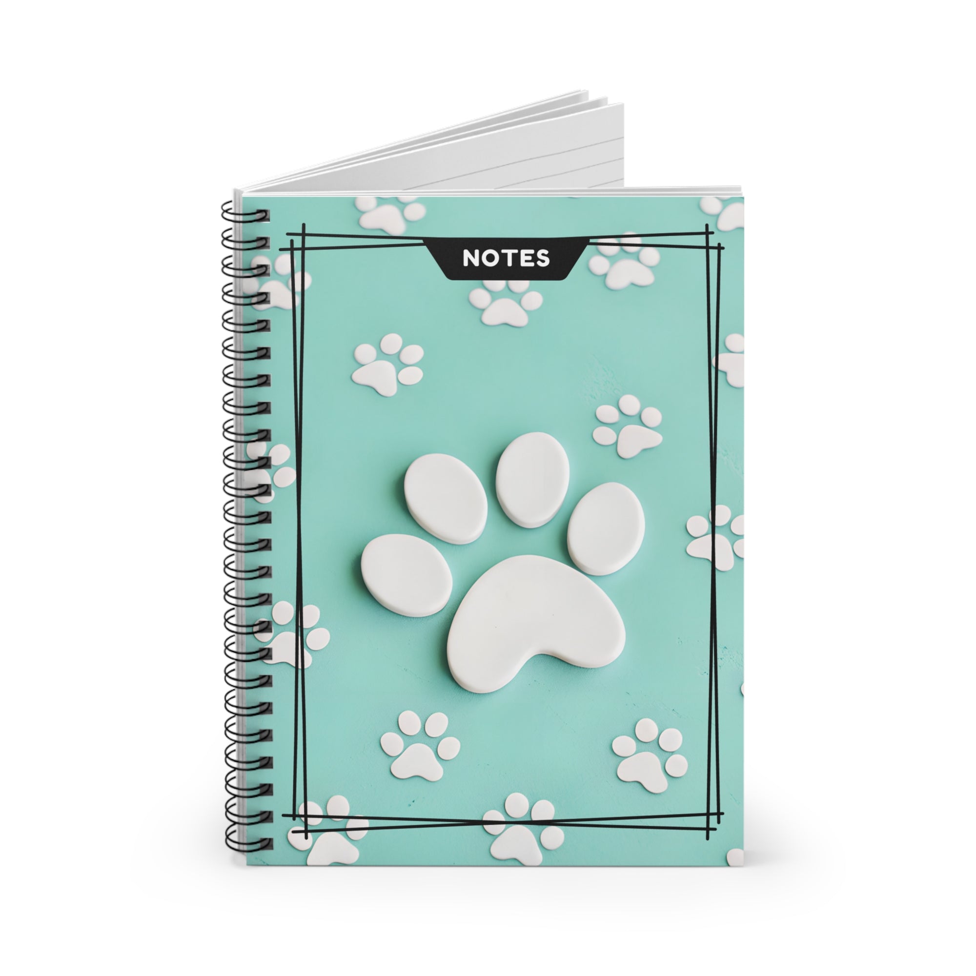 3D Cat Paw Spiral Notebook for Students or Cat Lovers