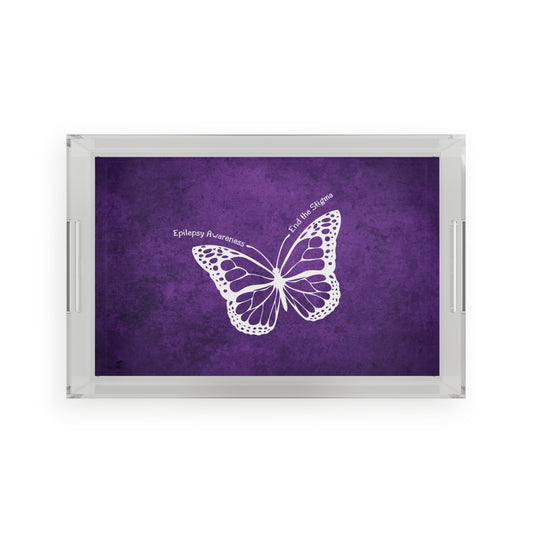 Epilepsy Awareness Butterfly Acrylic Serving Tray
