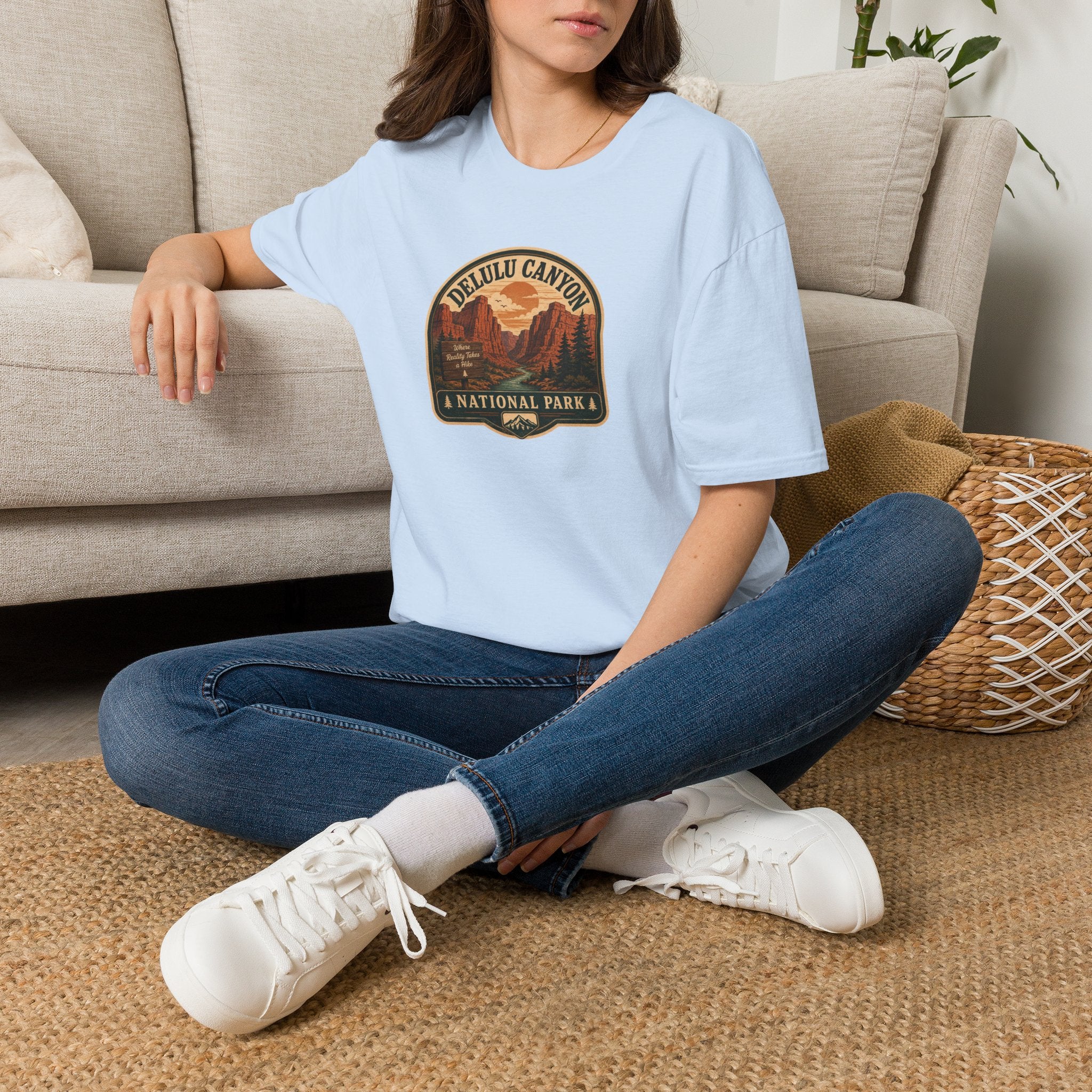 Delulu Canyon National Park Unisex T-Shirt | Funny Retro National Park Parody Tee