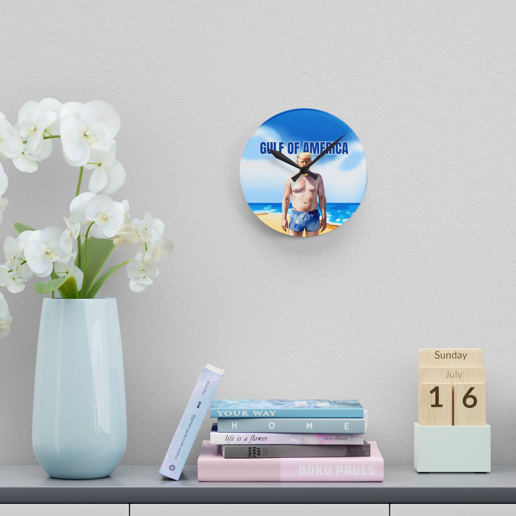 American Gulf Acrylic Wall Clock - Stylish Coastal Home Decor