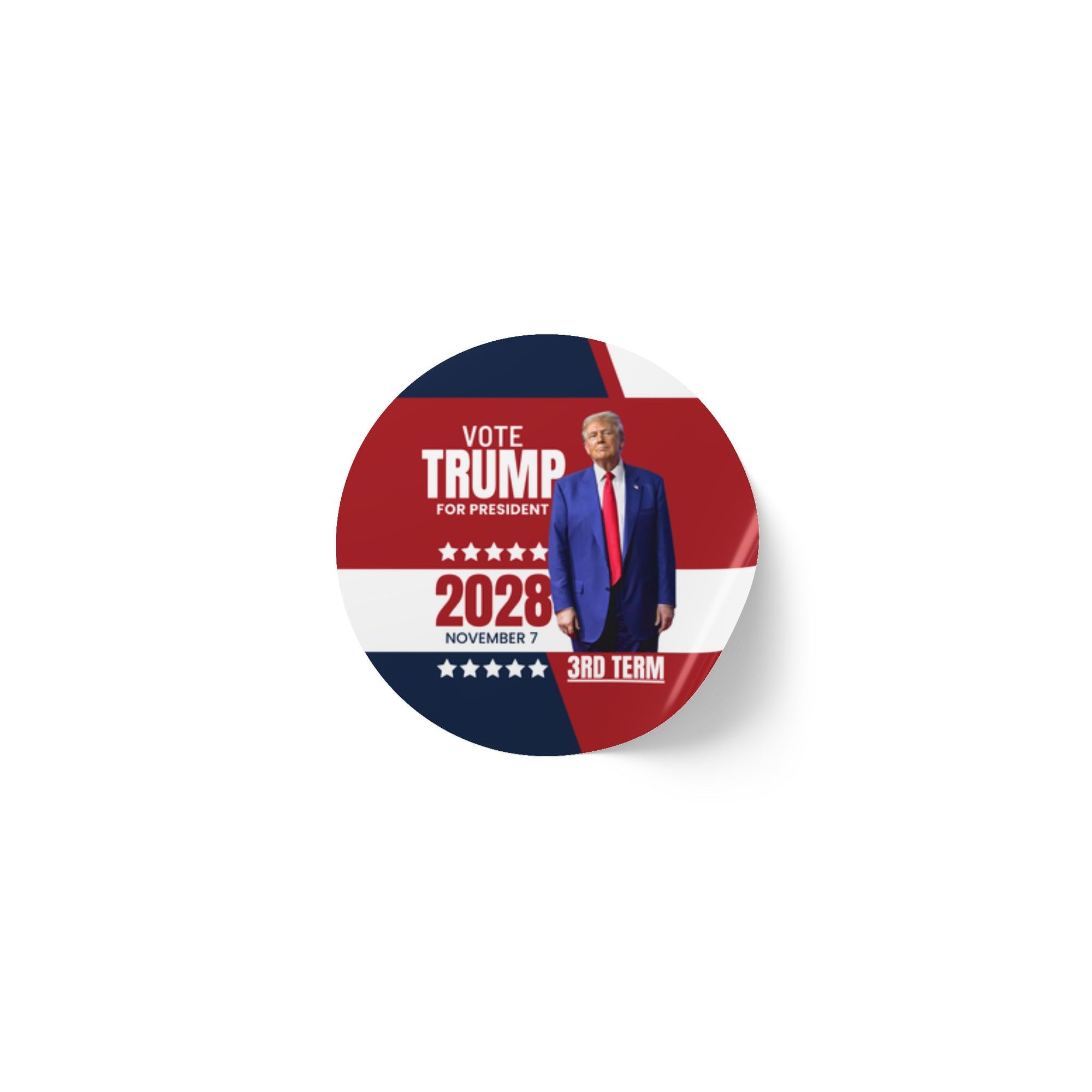 Vote Trump 2028 Round Sticker Rolls - Bold Political Campaign Labels