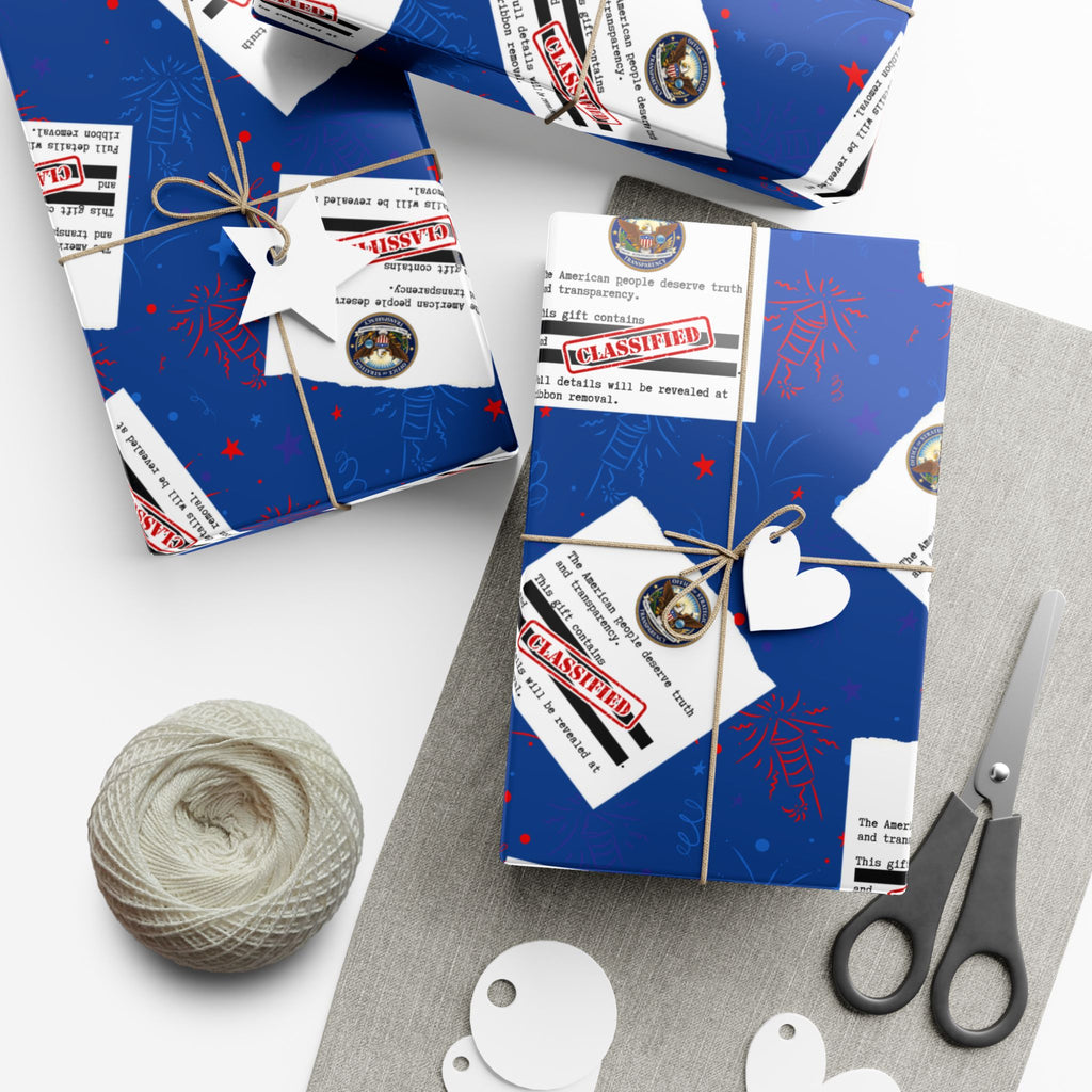 Classified Documents All-Occasion Gift Wrap – Redacted Files Political Satire Wrapping Paper