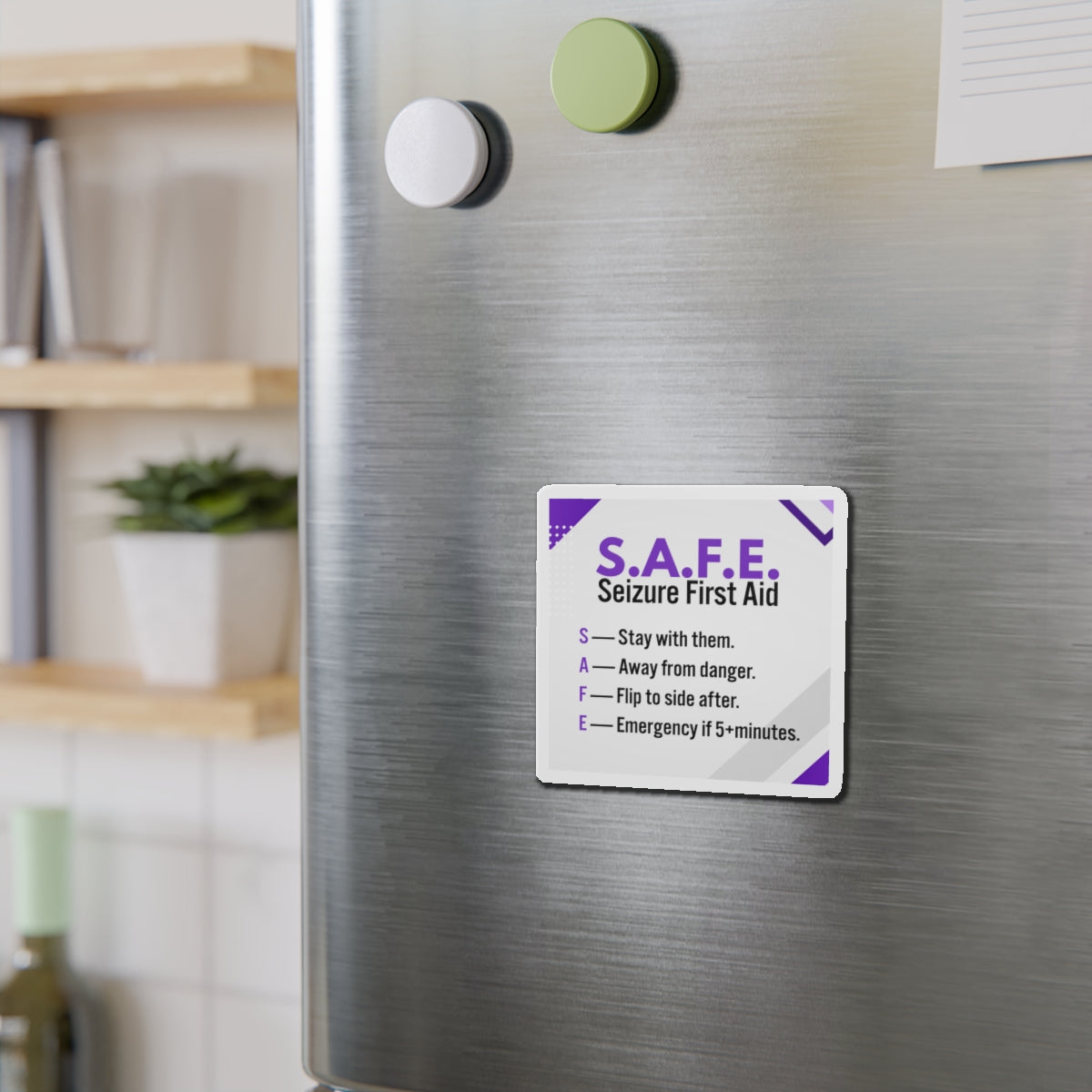 S.A.F.E. Seizure First Aid Magnet – Epilepsy Awareness Emergency Guide