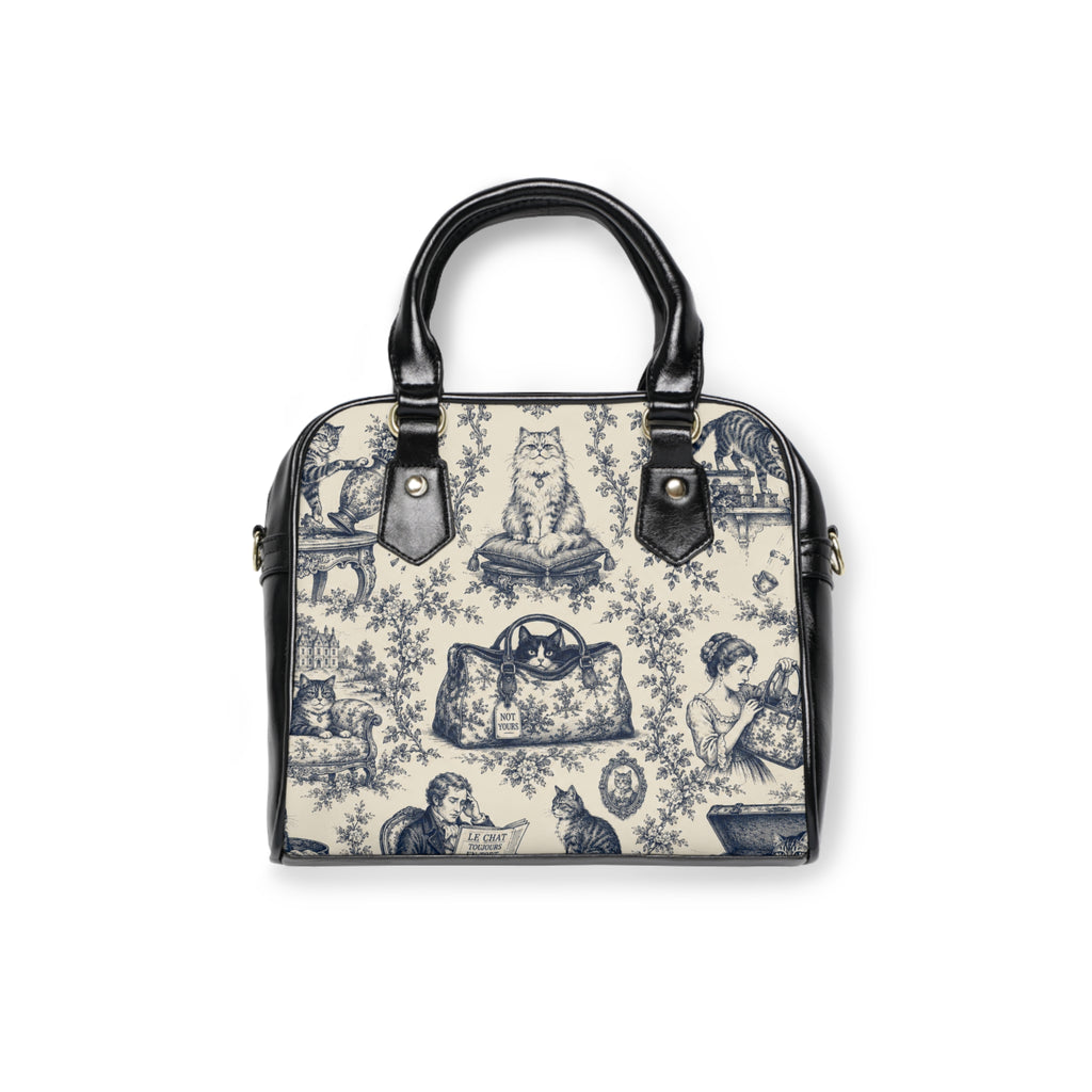Not Yours Cat Toile Shoulder Handbag