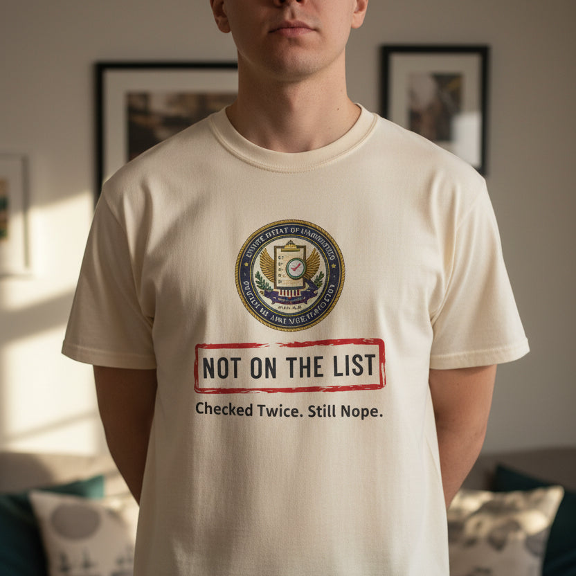 NOT ON THE LIST T-Shirt | United States of Unbothered Political Parody Tee