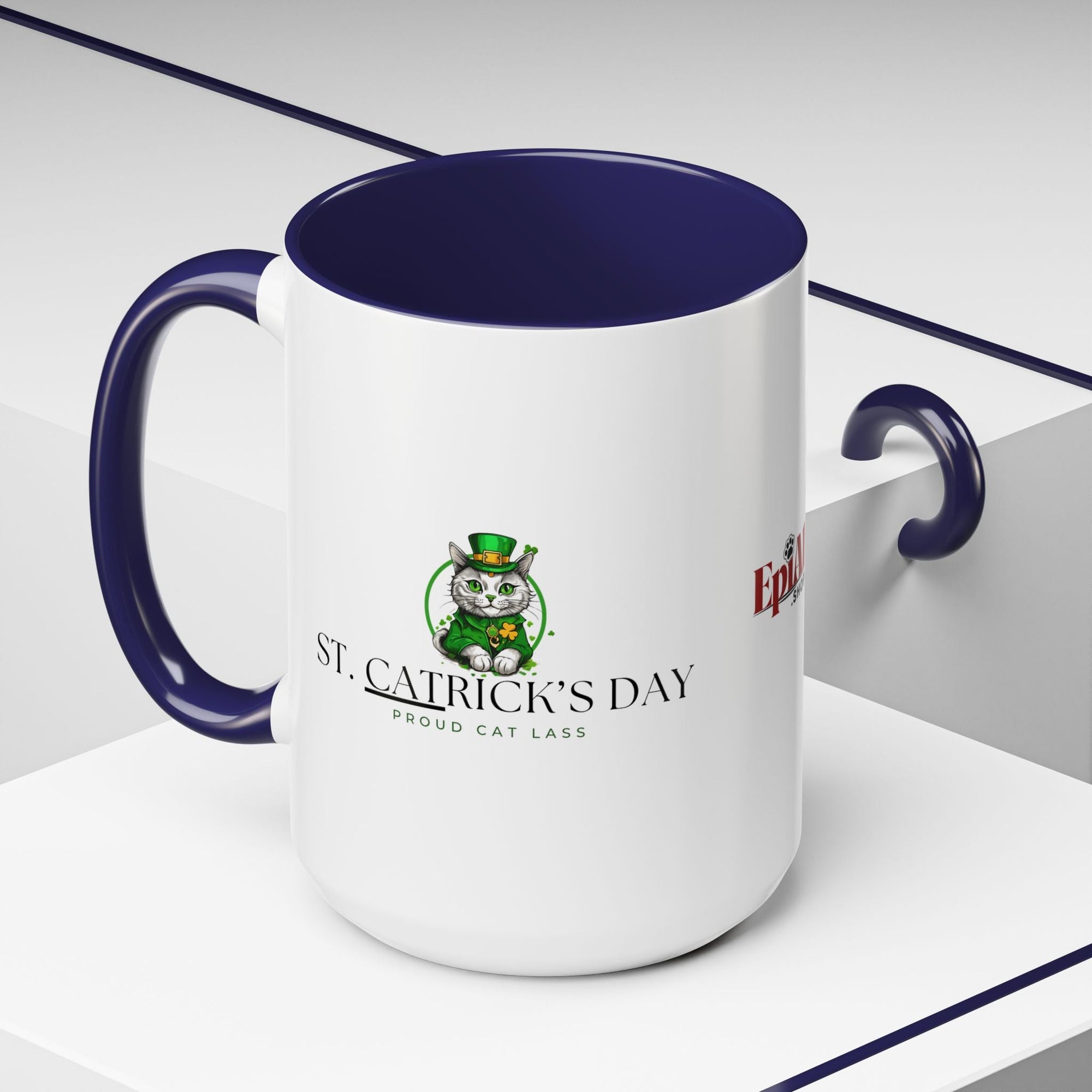 St. Patrick's Day Cat Coffee Mug - Proud Cat Lass Design Printify
