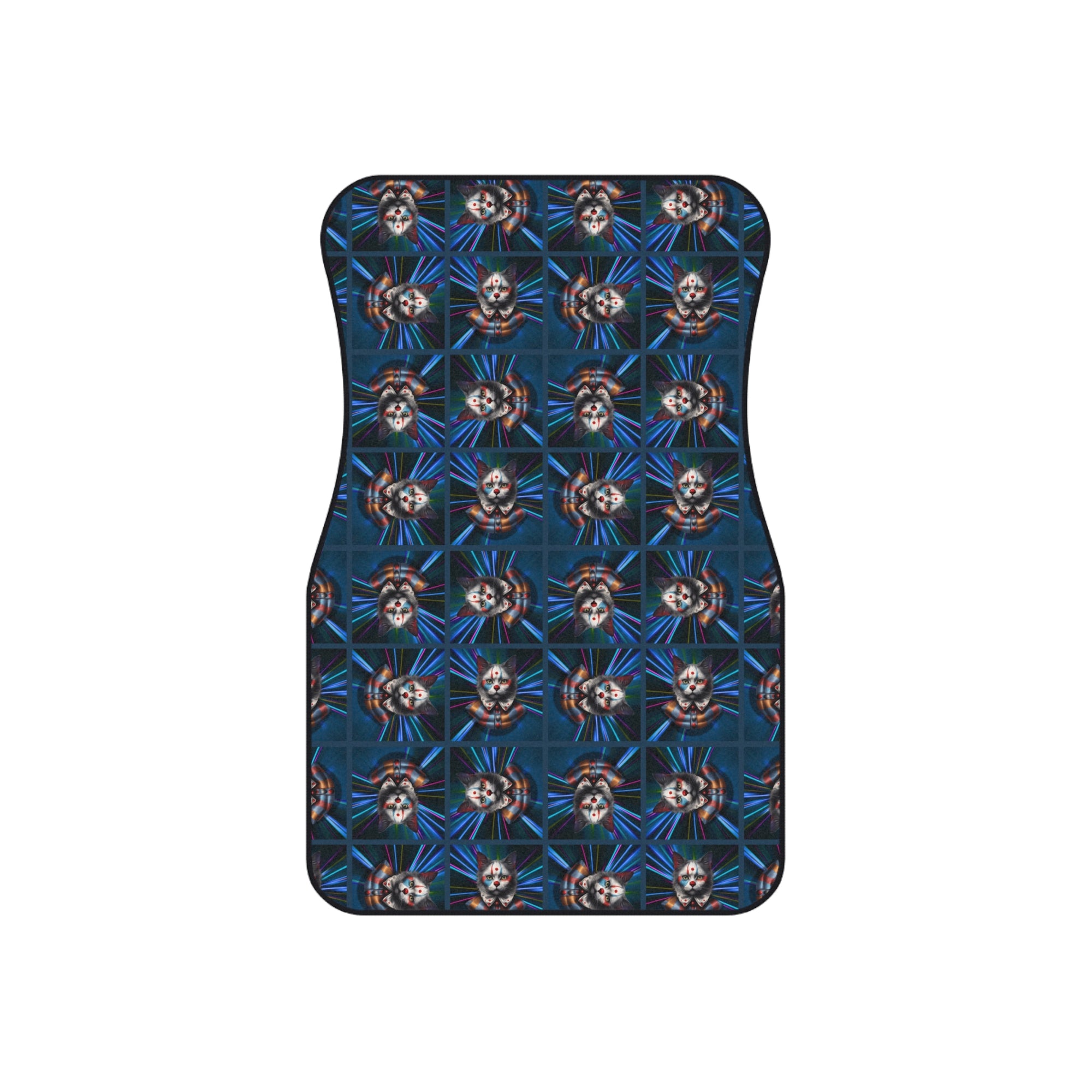 Clown Cat Design Car Mats - Set of 4 Heavy-Duty Floor Protectors