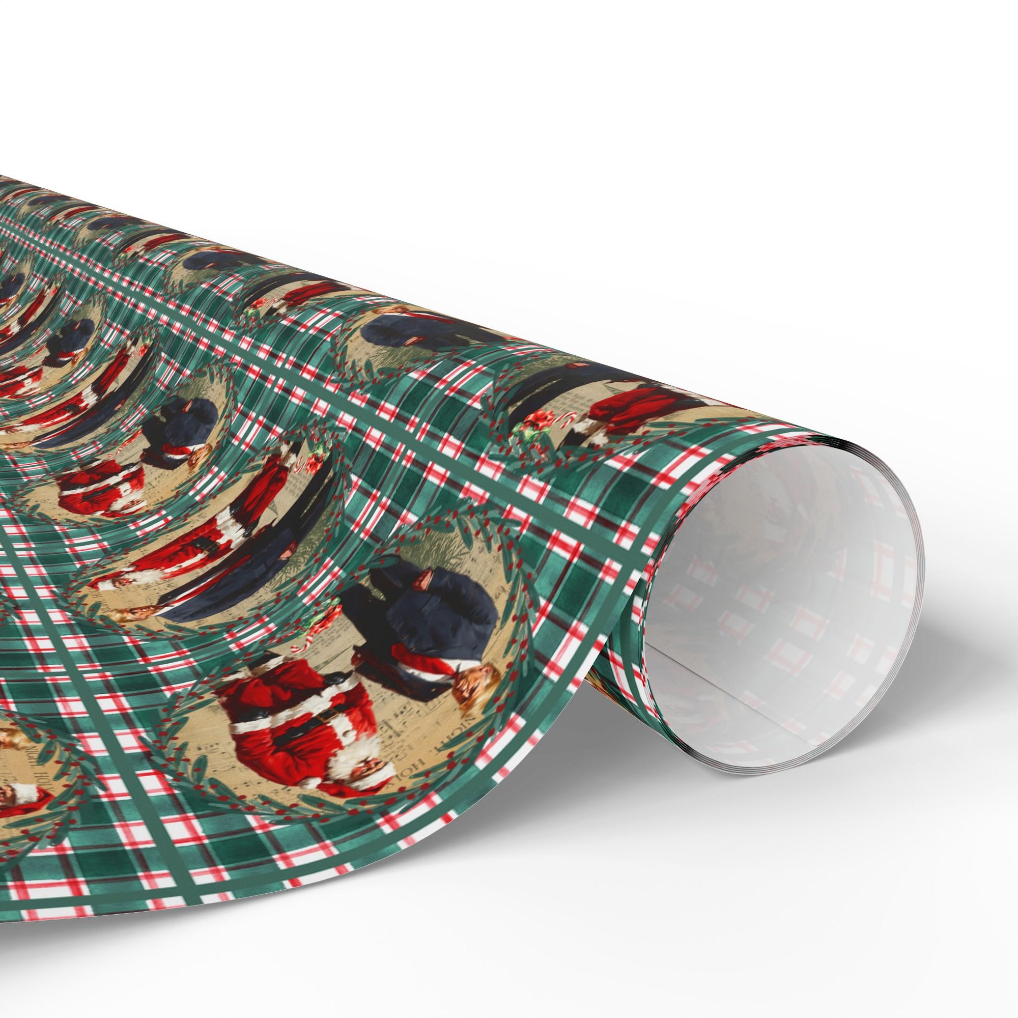 Vintage Style Trump Santa Wrapping Paper for Holiday Gifts