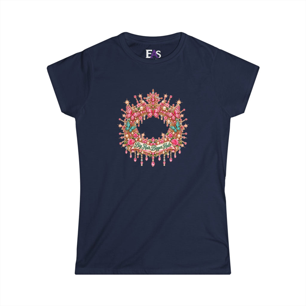 Big Hair, Bigger Halo Women’s T-Shirt | Country Glam Butterfly Tee | Heaven-Inspired Rhinestone Shirt