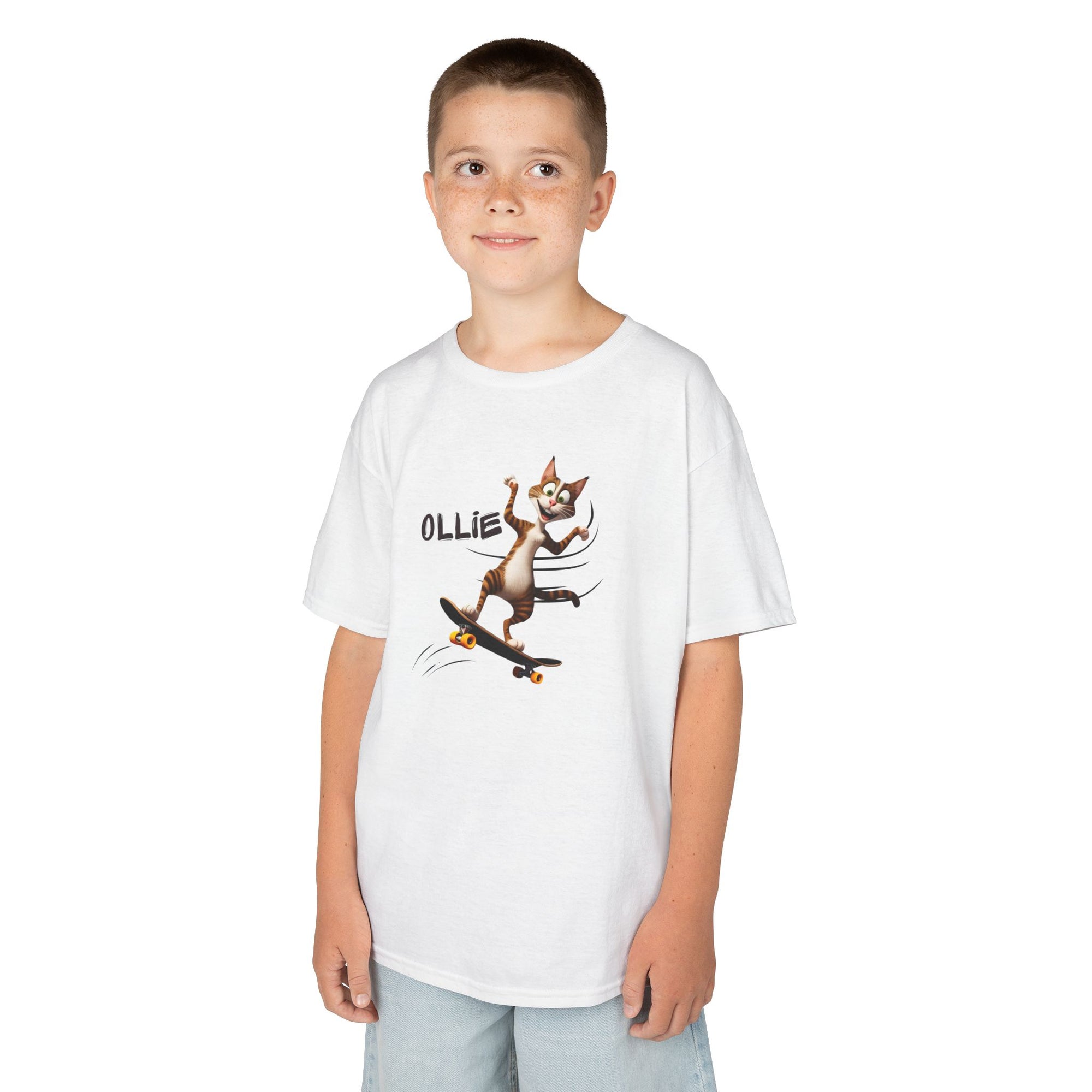 Kids Ollie Cat Tee - Fun and Playful Cotton T-Shirt for Children