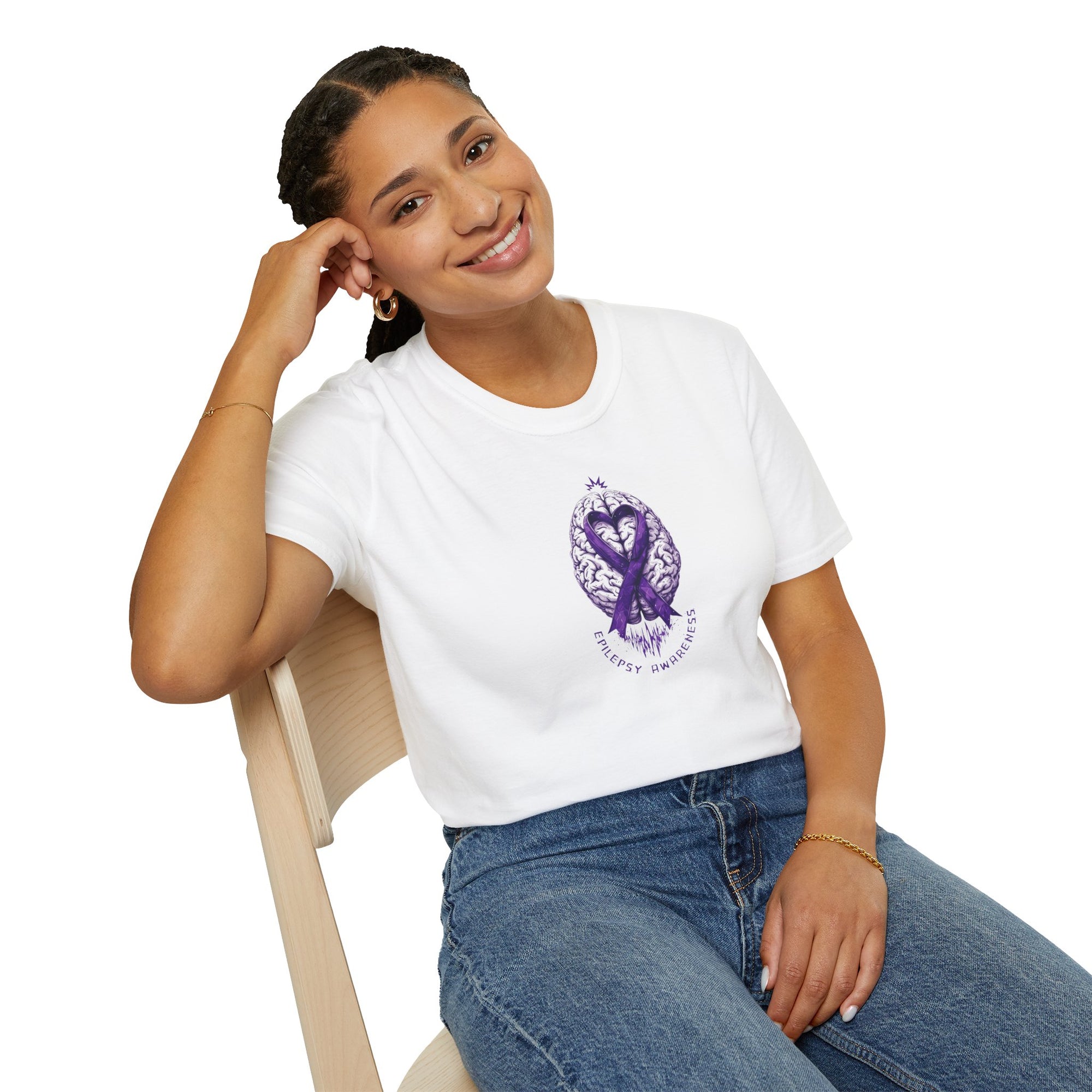 Purple Ribbon Brain Graphic Unisex T-Shirt