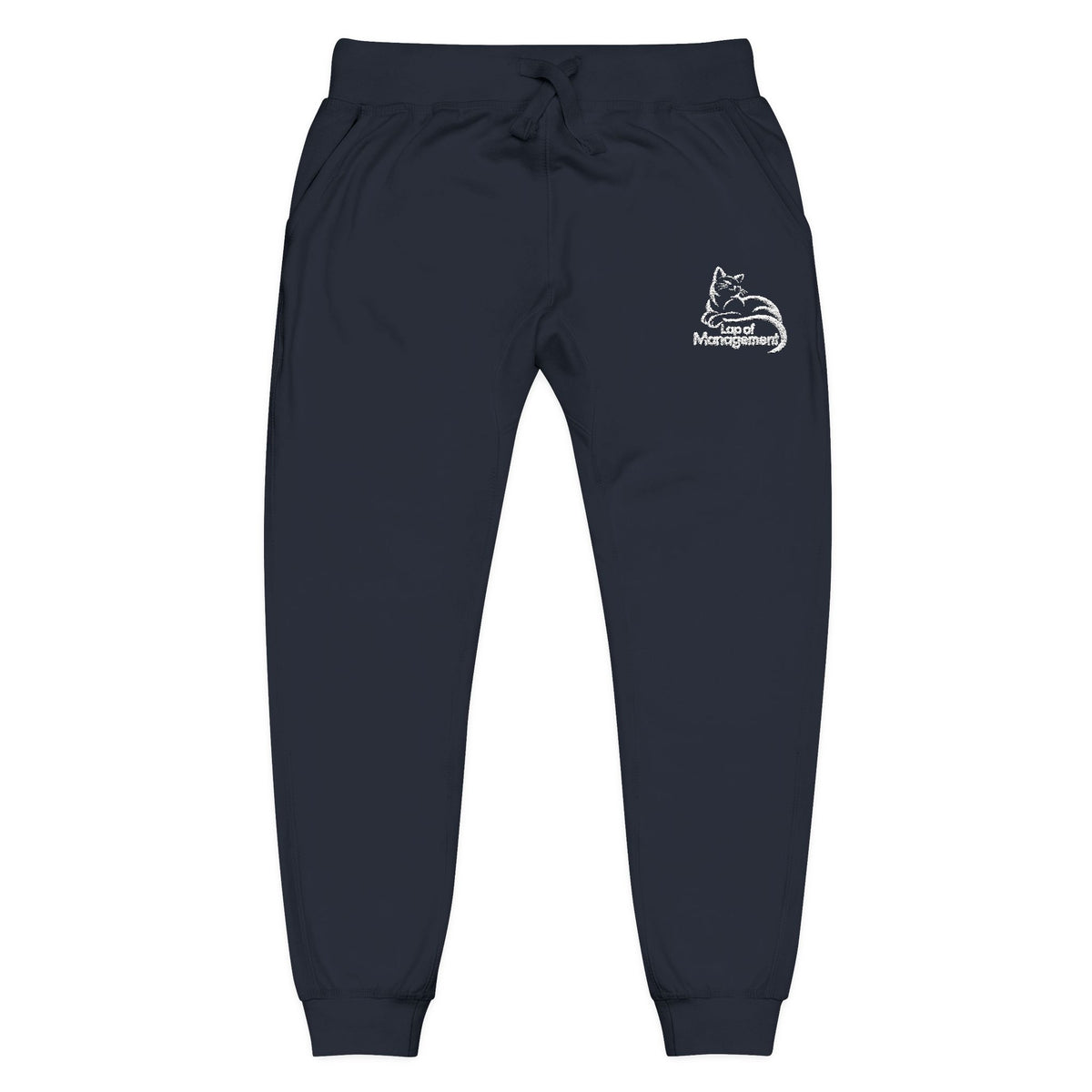 Lap of Management Embroidered Cat Fleece Joggers