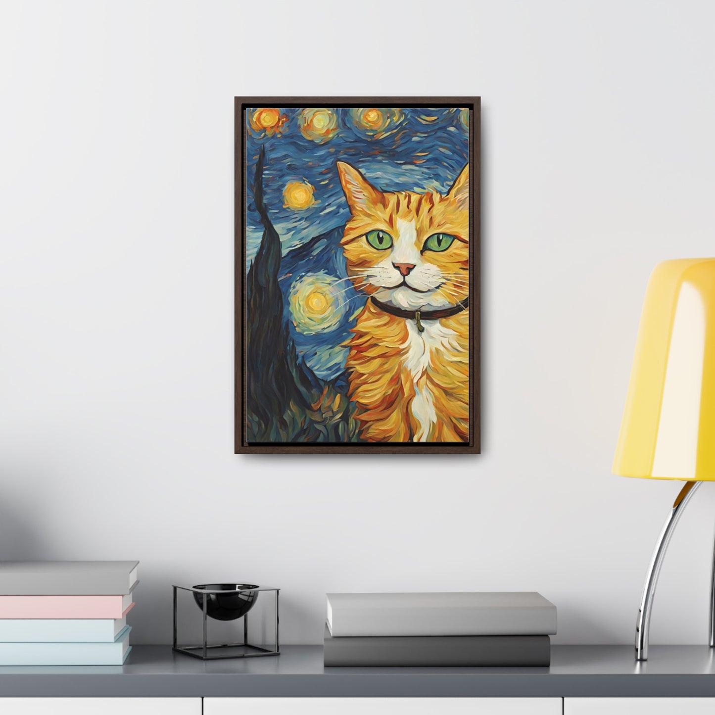 Van Gogh Style Cat Gallery Canvas Wraps, Vertical Frame - Canvas - Epileptic Al’s Shop