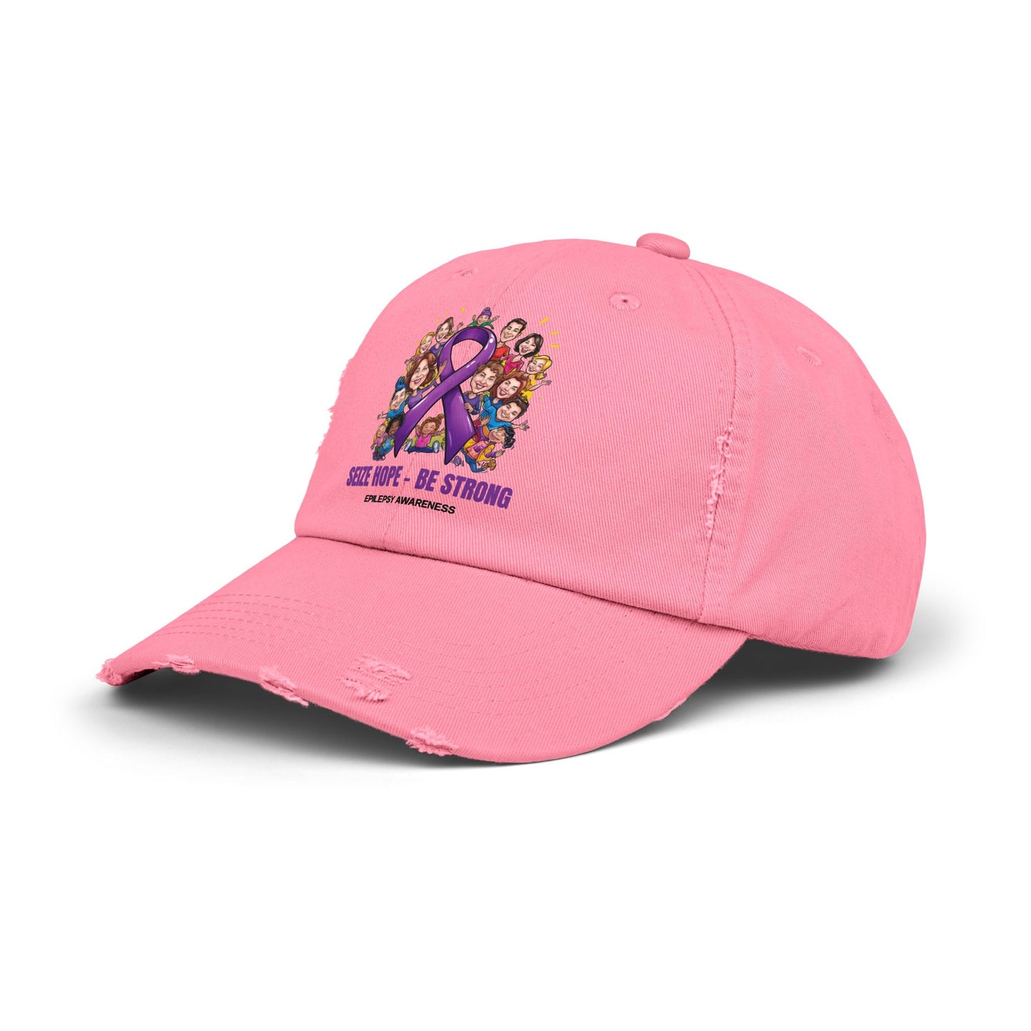 Unisex Distressed Cap - Seize Hope Be Strong - Epilepsy Awareness