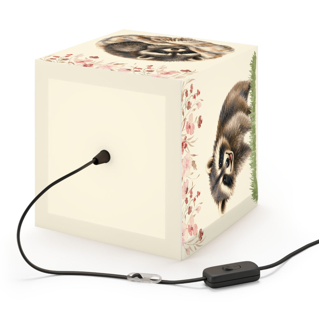 Jimothy Mood Collection Cube Lamp – Curious, Cozy, Unbothered & Happy Watercolor Raccoon Light