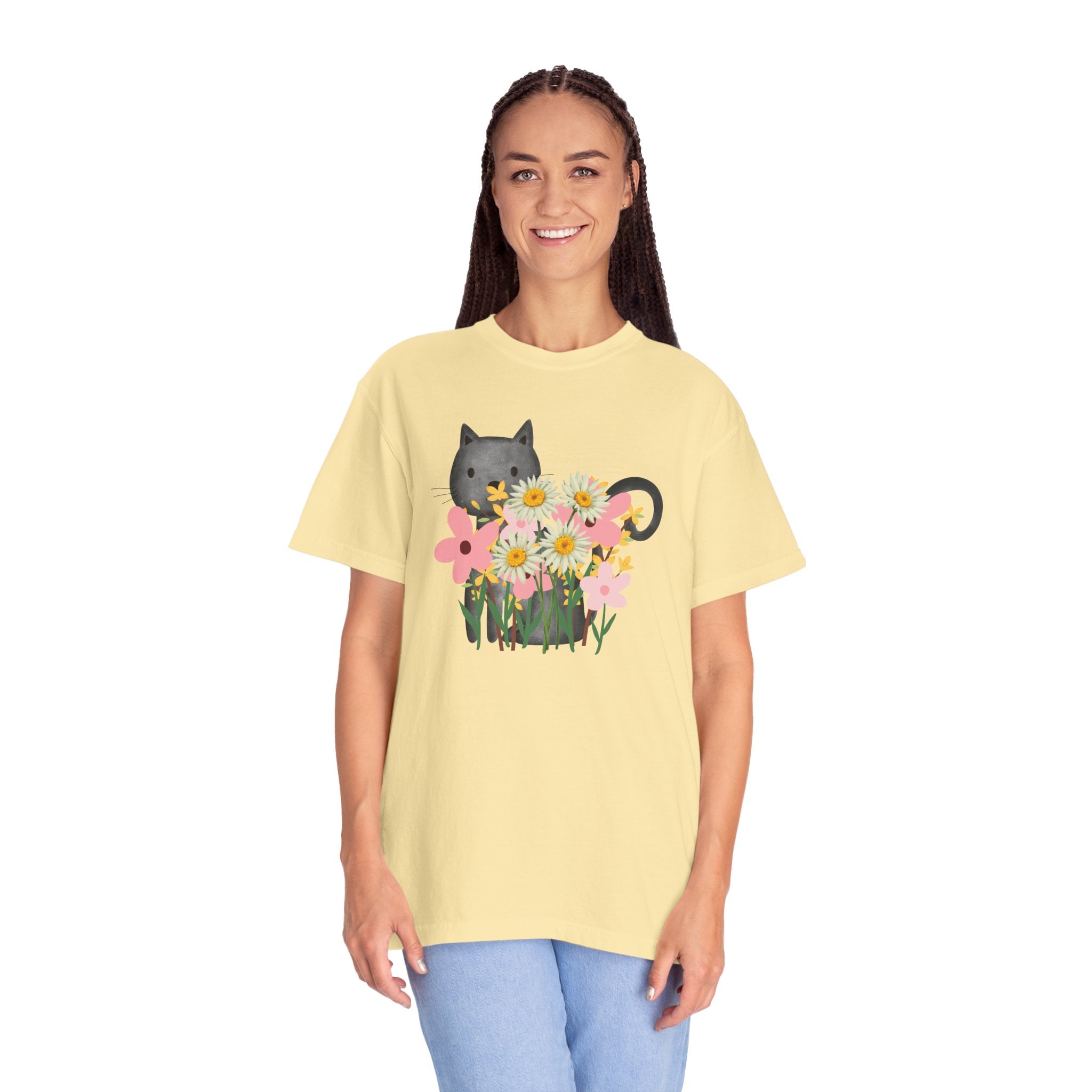 Women’s Floral Cat T-Shirt