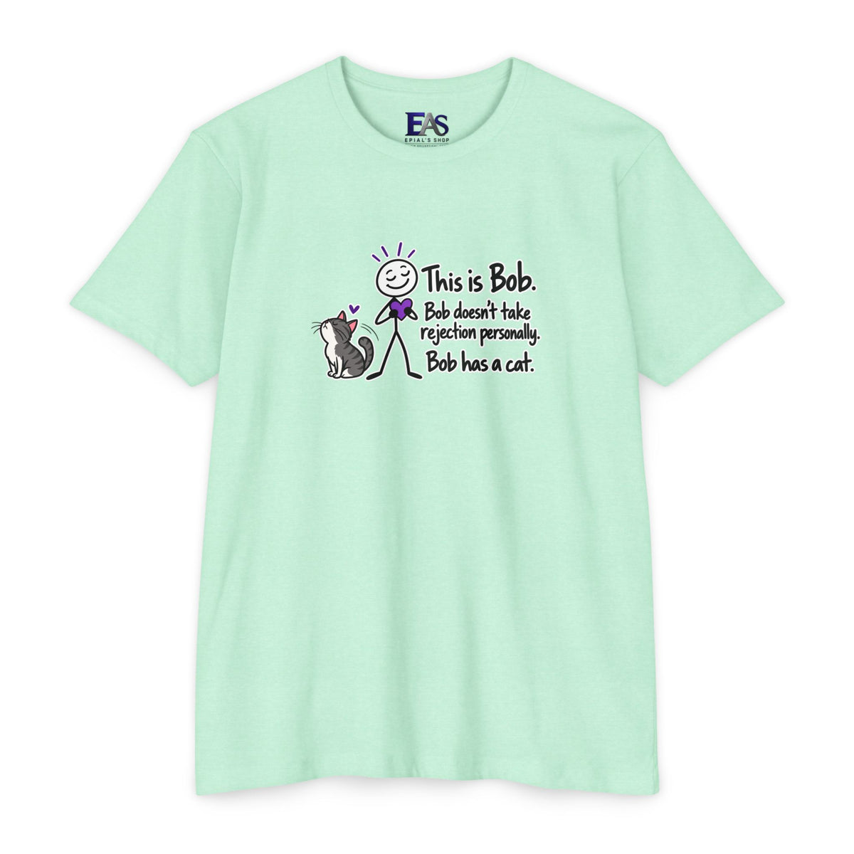 This Is Bob. Bob Has a Cat. Funny Cat Lover T-Shirt | Cat Humor Tee