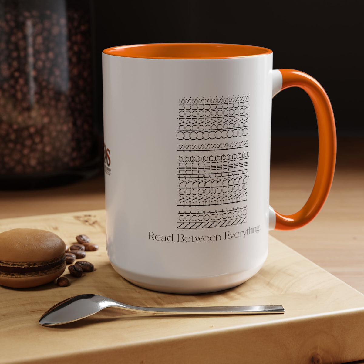 Read Between Everything Mug | Hidden Message True Crime & Social Media Coffee Cup, 11/15oz
