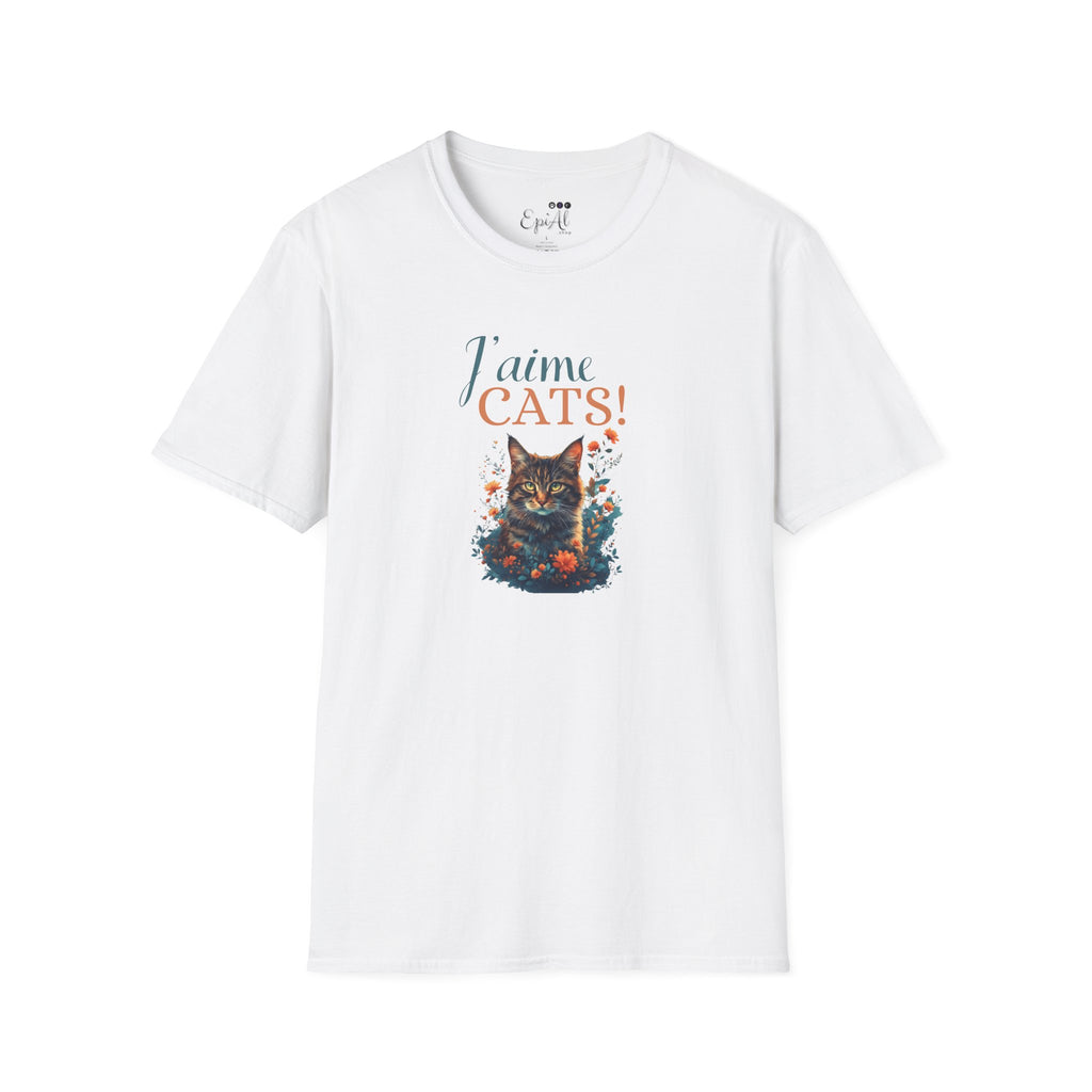 J'aime Cats Unisex Softstyle T-Shirt - Perfect Gift for Cat Lovers