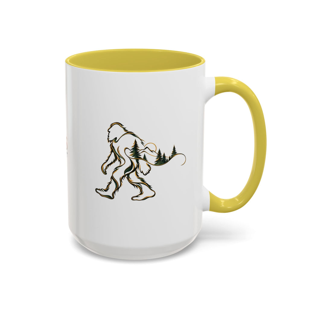 Barely There Bigfoot Ceramic Mug | Abstract Sasquatch Forest Art | 11oz & 15oz