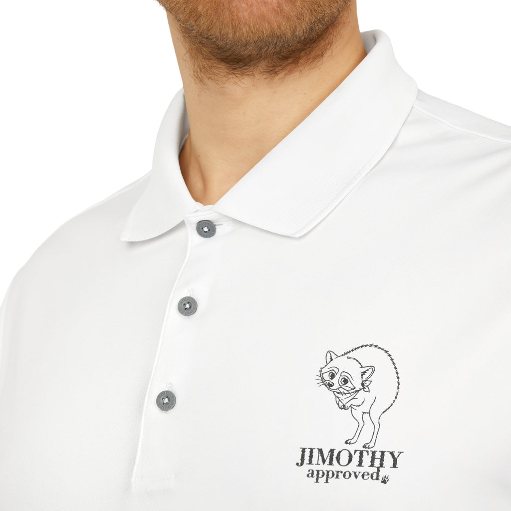 Jimothy Approved Performance Polo | Embroidered Funny Raccoon Golf Shirt