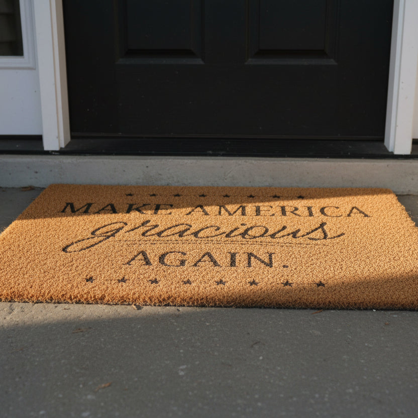 Make America Gracious Again Welcome Mat – Political Parody Doormat