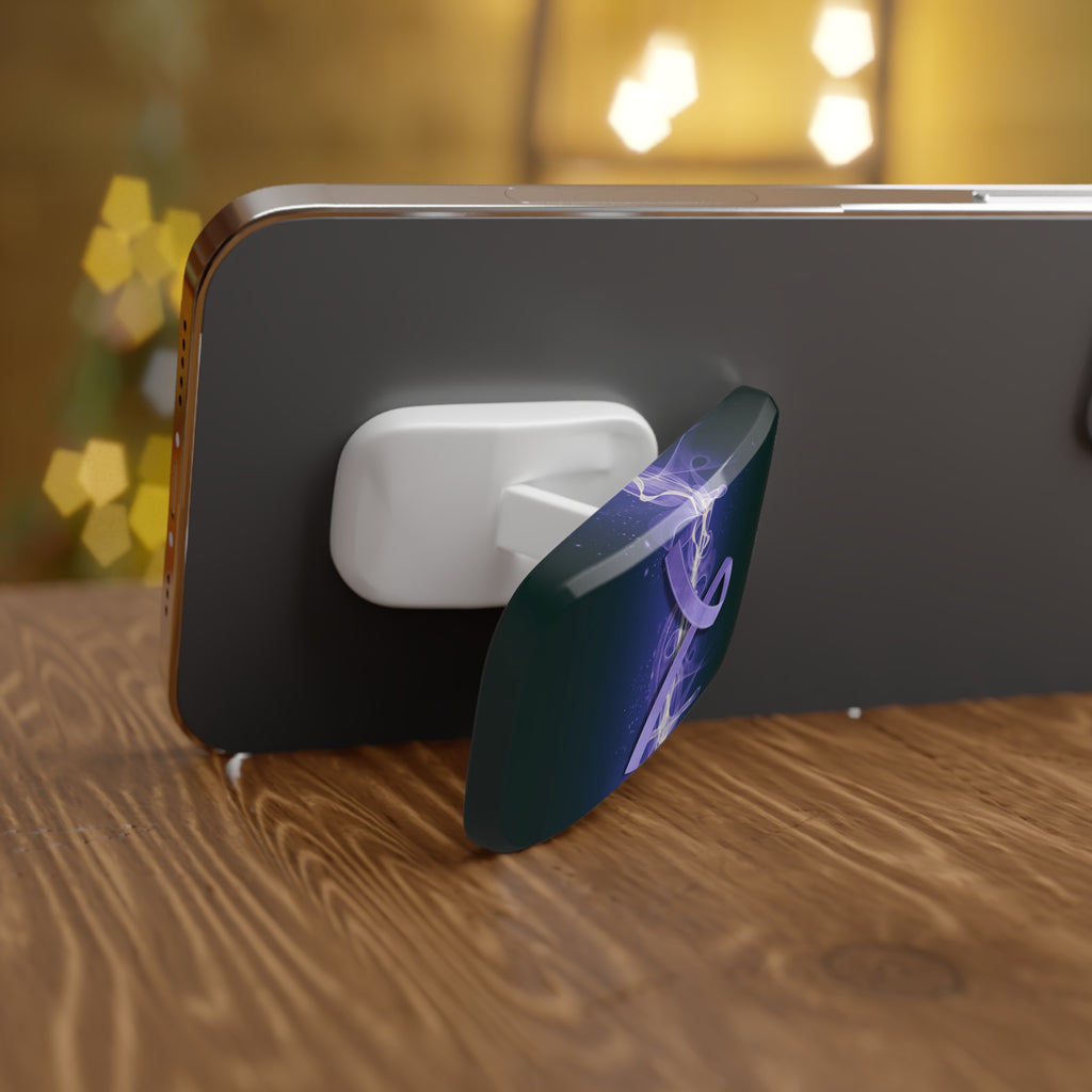 Epilepsy Awareness Phone Stand – Purple Ribbon Brain Wave Design