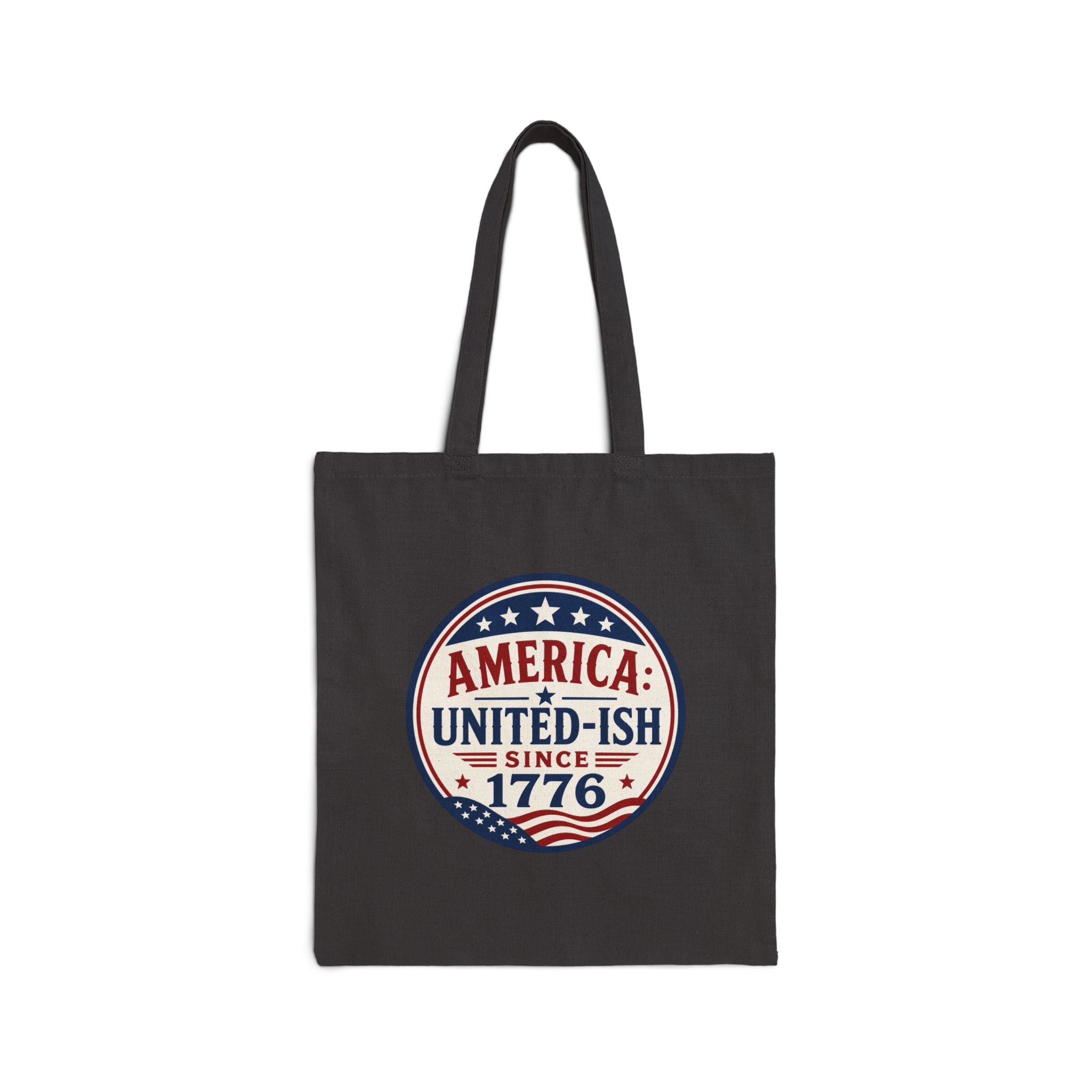 America United-ish Since 1776 Patriotic Canvas Tote Bag | Americana USA Carryall