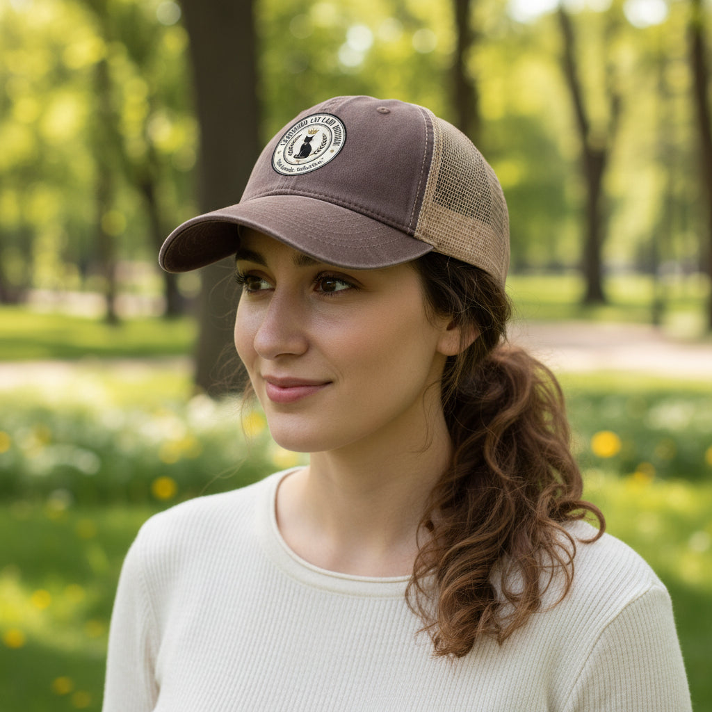 Certified Cat Lady Division Ponytail Cap | “Not Lonely. Selective.”